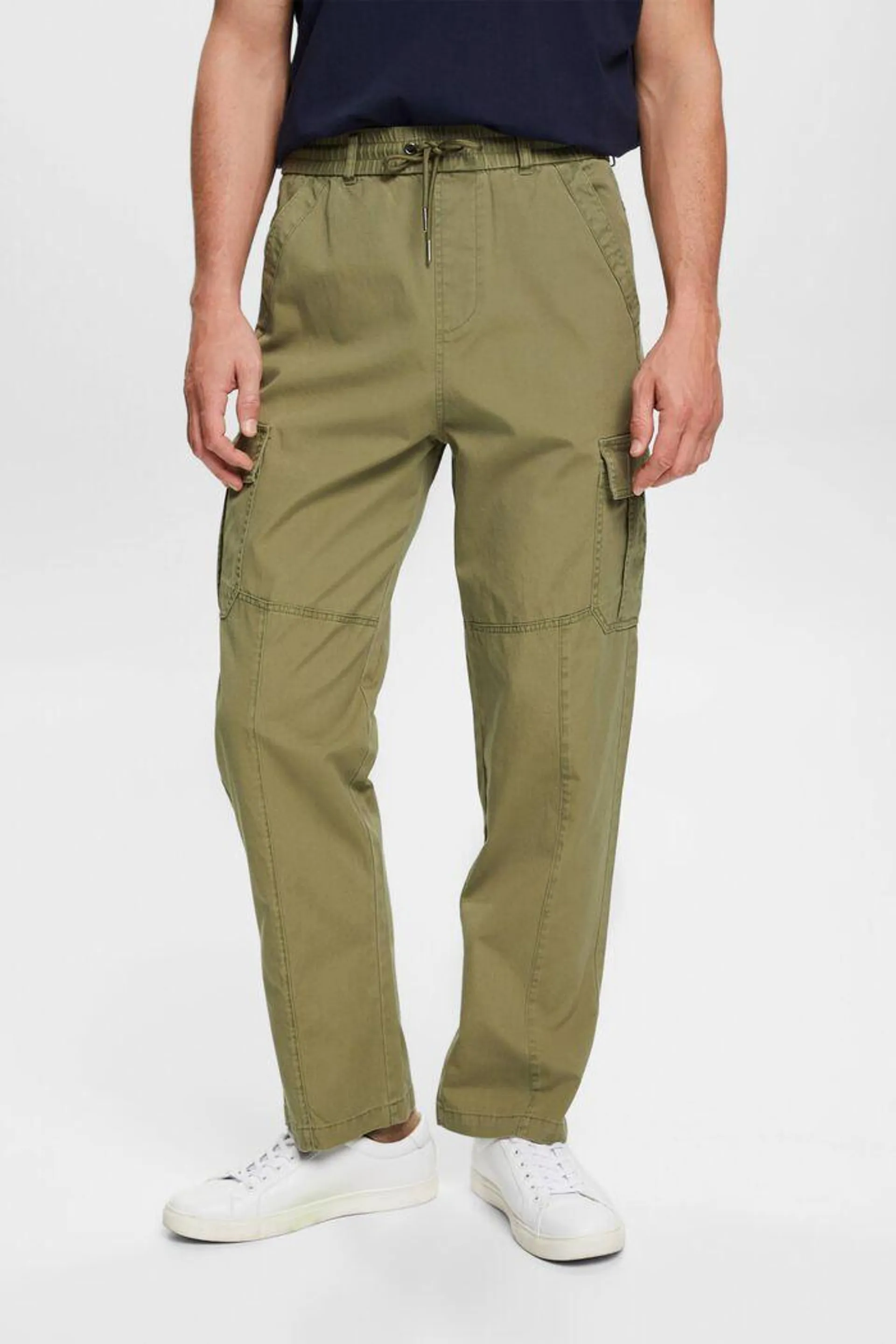 Cotton jogger-style tapered cargo trousers