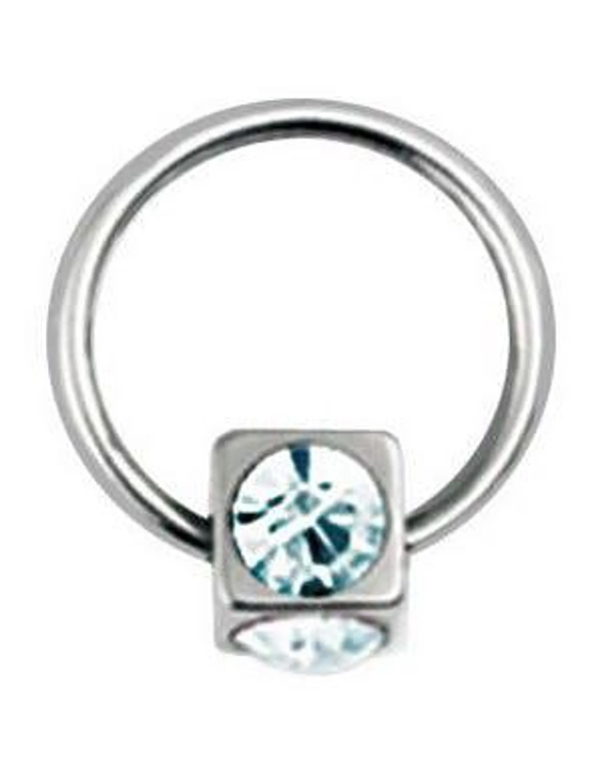 Terning m/Hvite Stener BCR Piercing