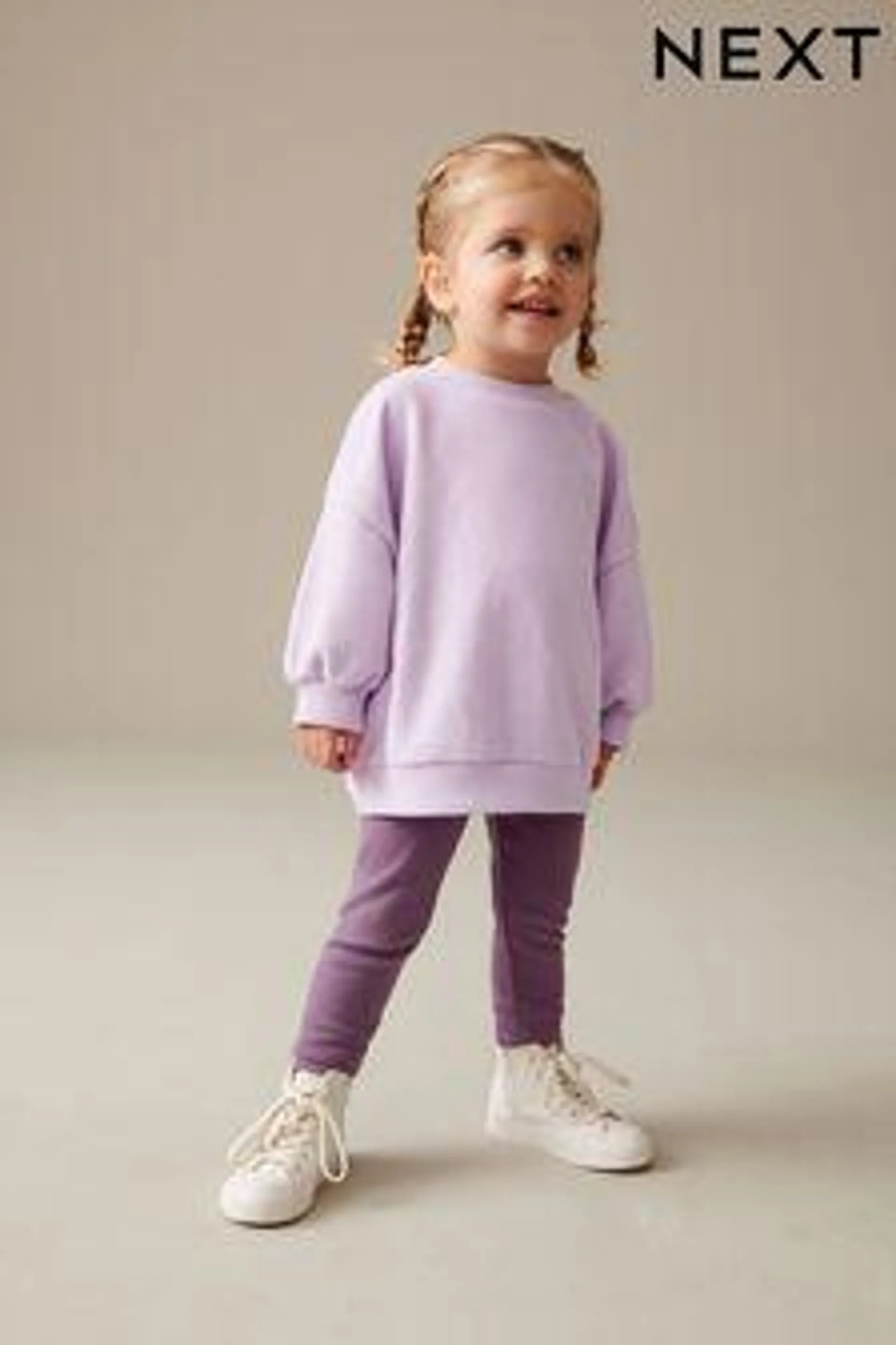 Purple Relaxed Fit Sweater And Leggings Set (3mths-7yrs)