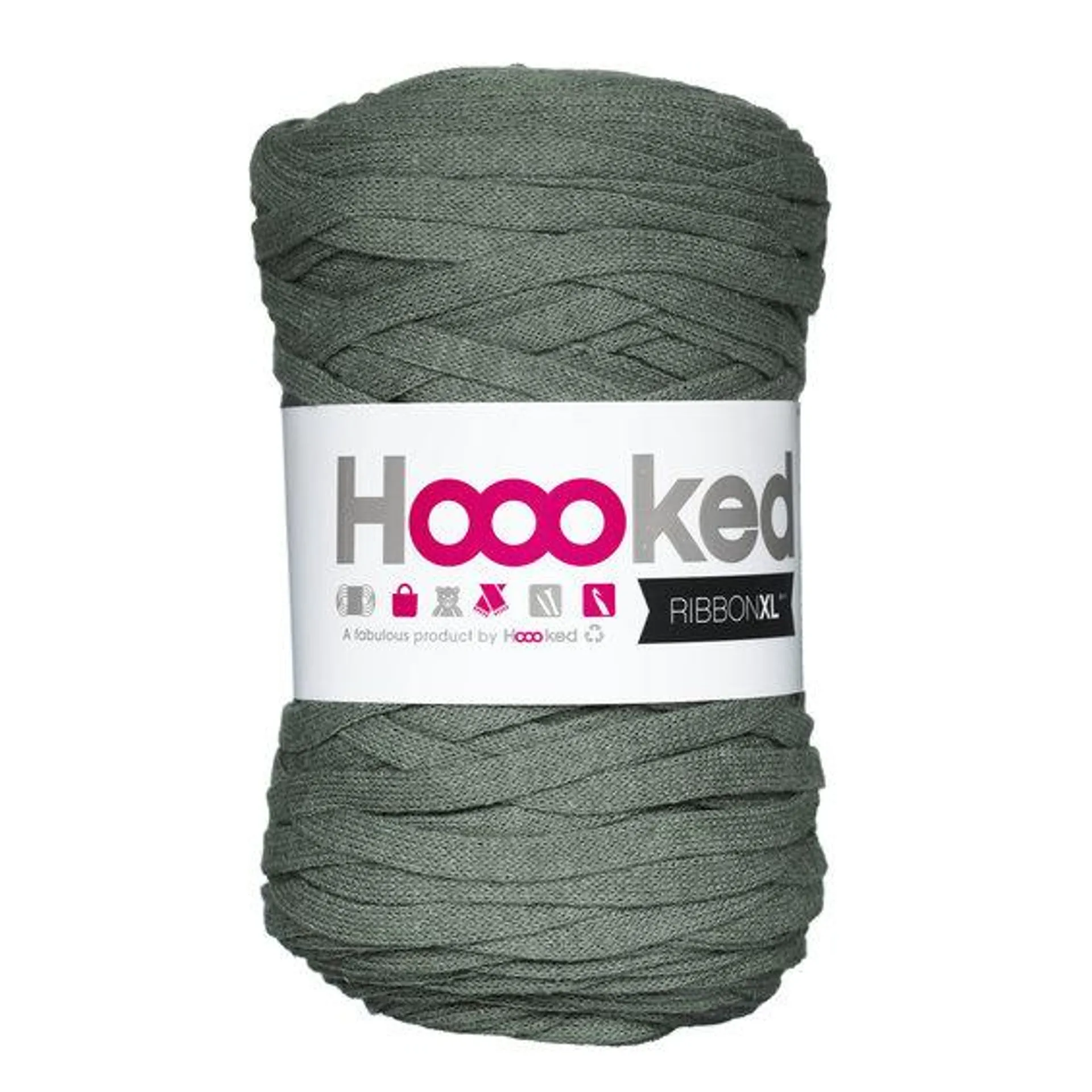 Hooked Ribbon XL garn 250 g armygrønn – RXLSP6 Dried herb