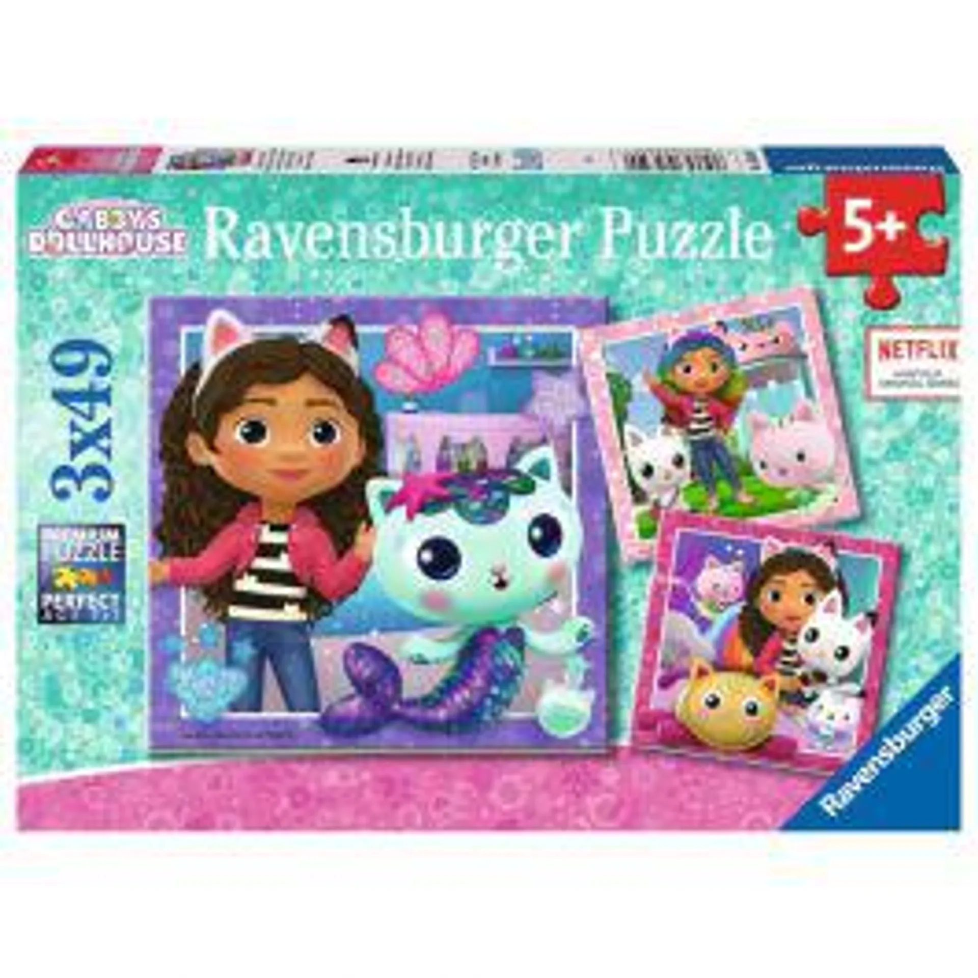 Ravensburger Puslespill 3x49 Brikker - Gabby's Dollhouse