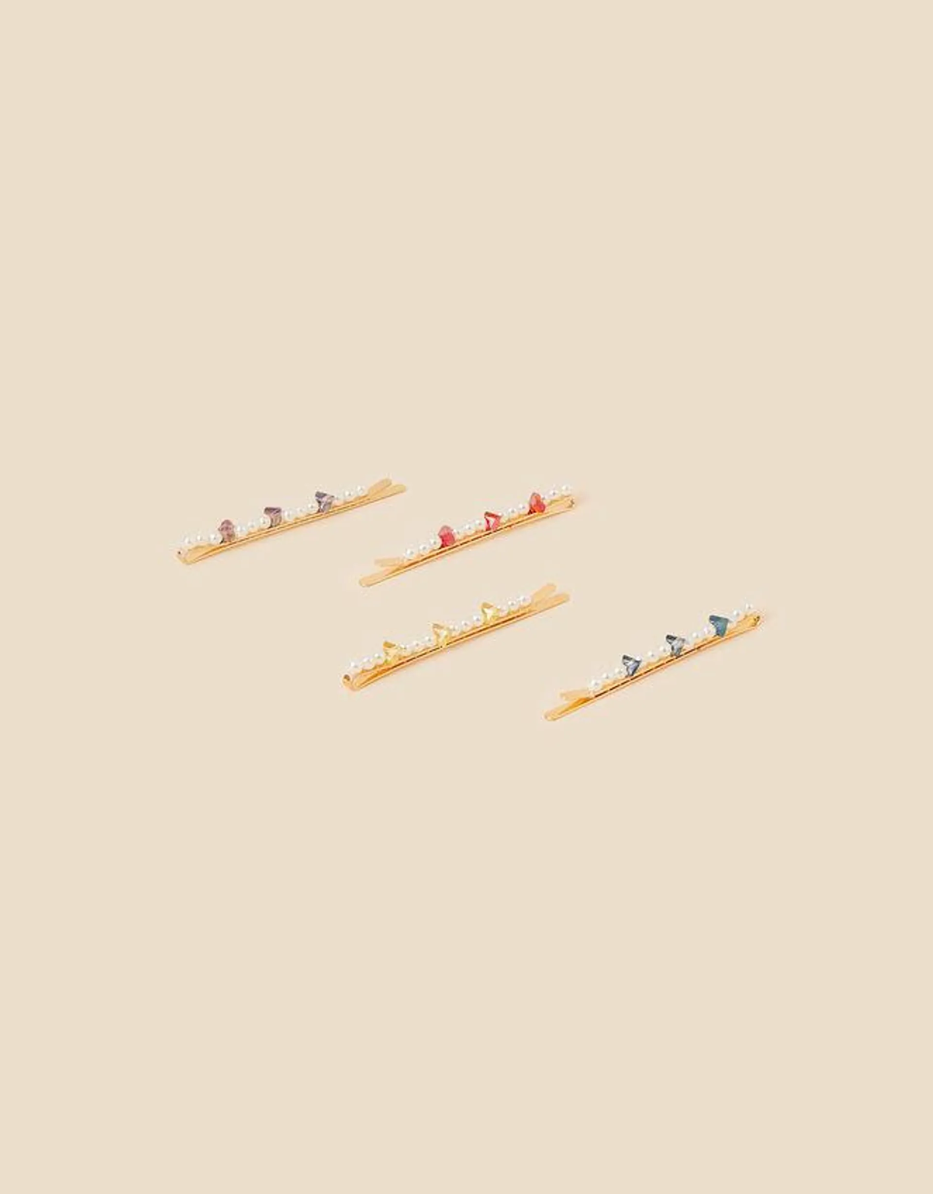 Pearl Chip Hair Slides 4 Pack