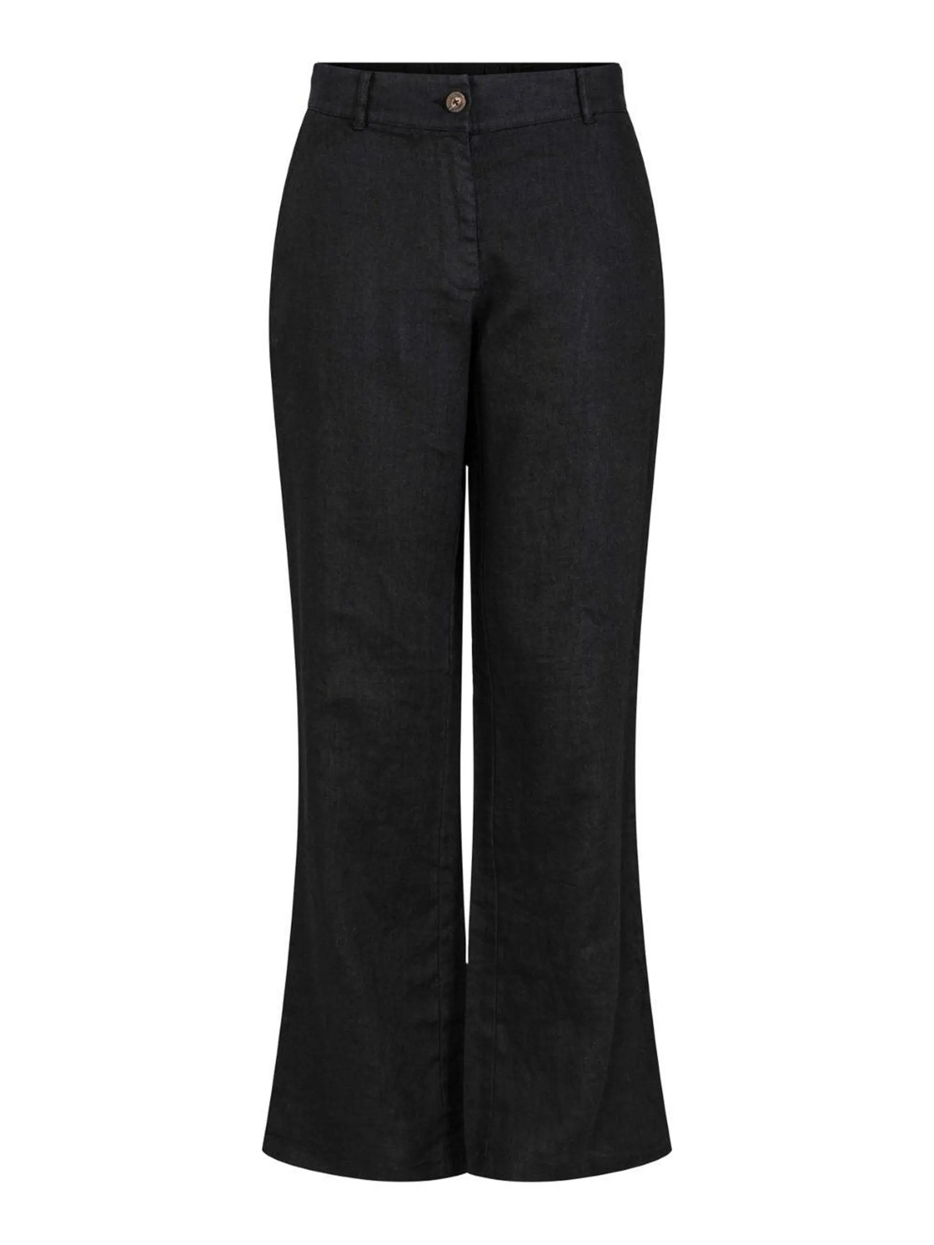 LINEN WIDE PANT Sort