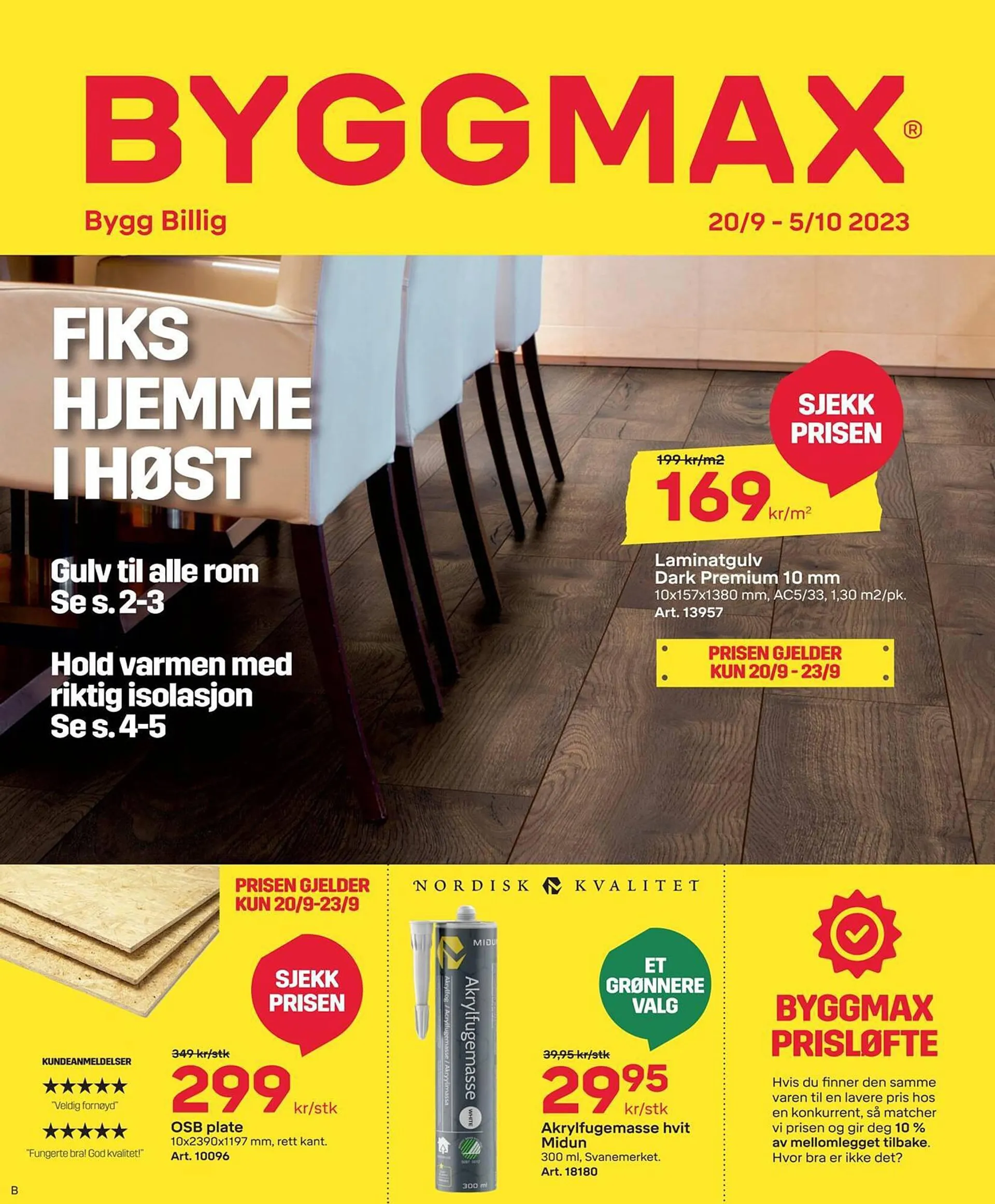 Byggmax Kundeavis fra 19. september til 5. oktober 2023 - kundeavisside 1