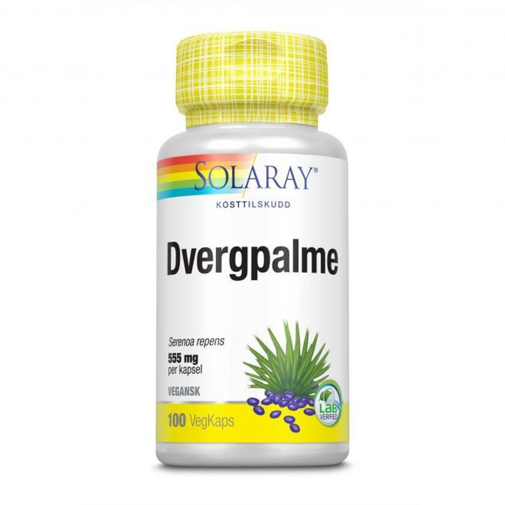 Solaray dvergpalme 555 mg 100 kapsler