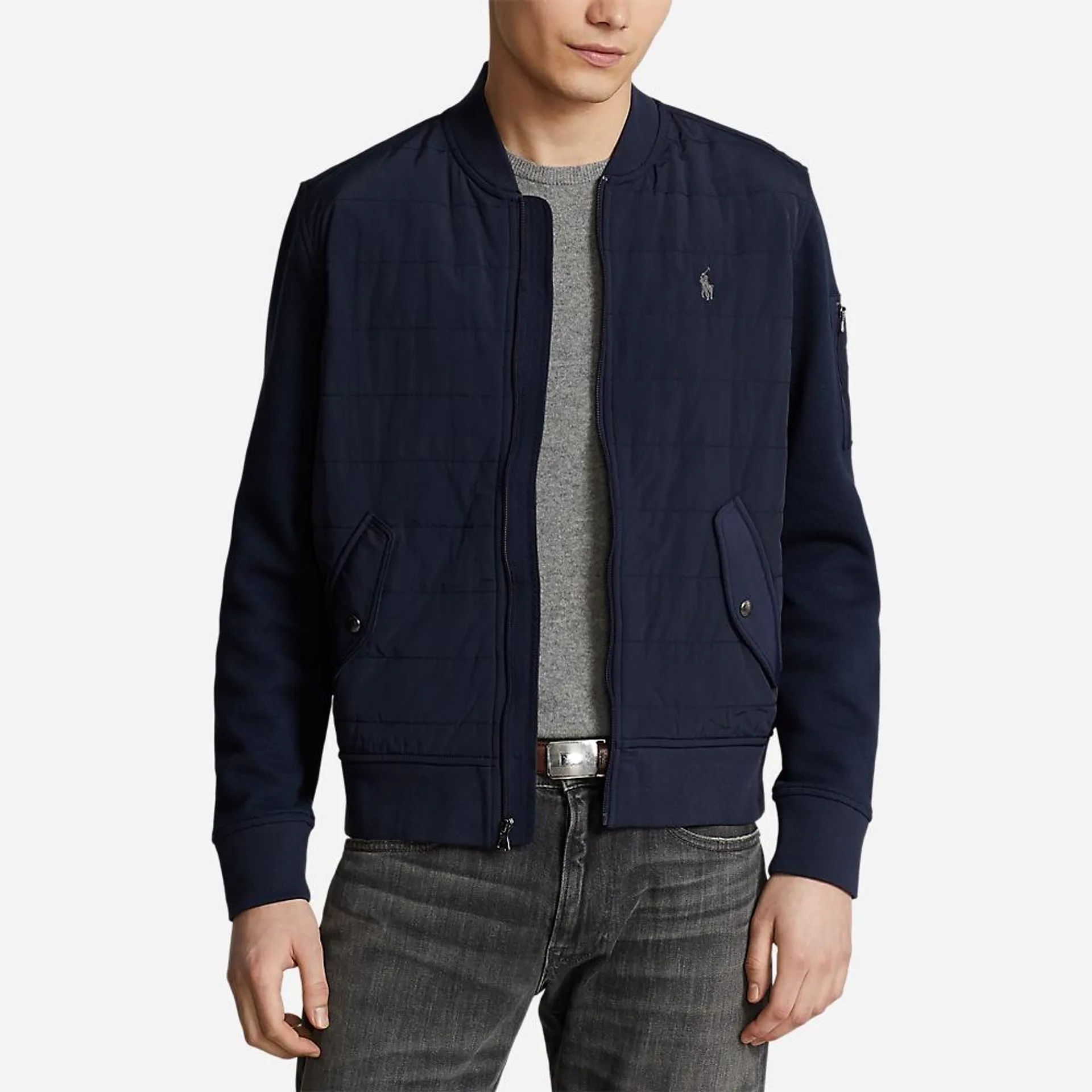 Hybrid Bomber Jacket - Aviator Navy