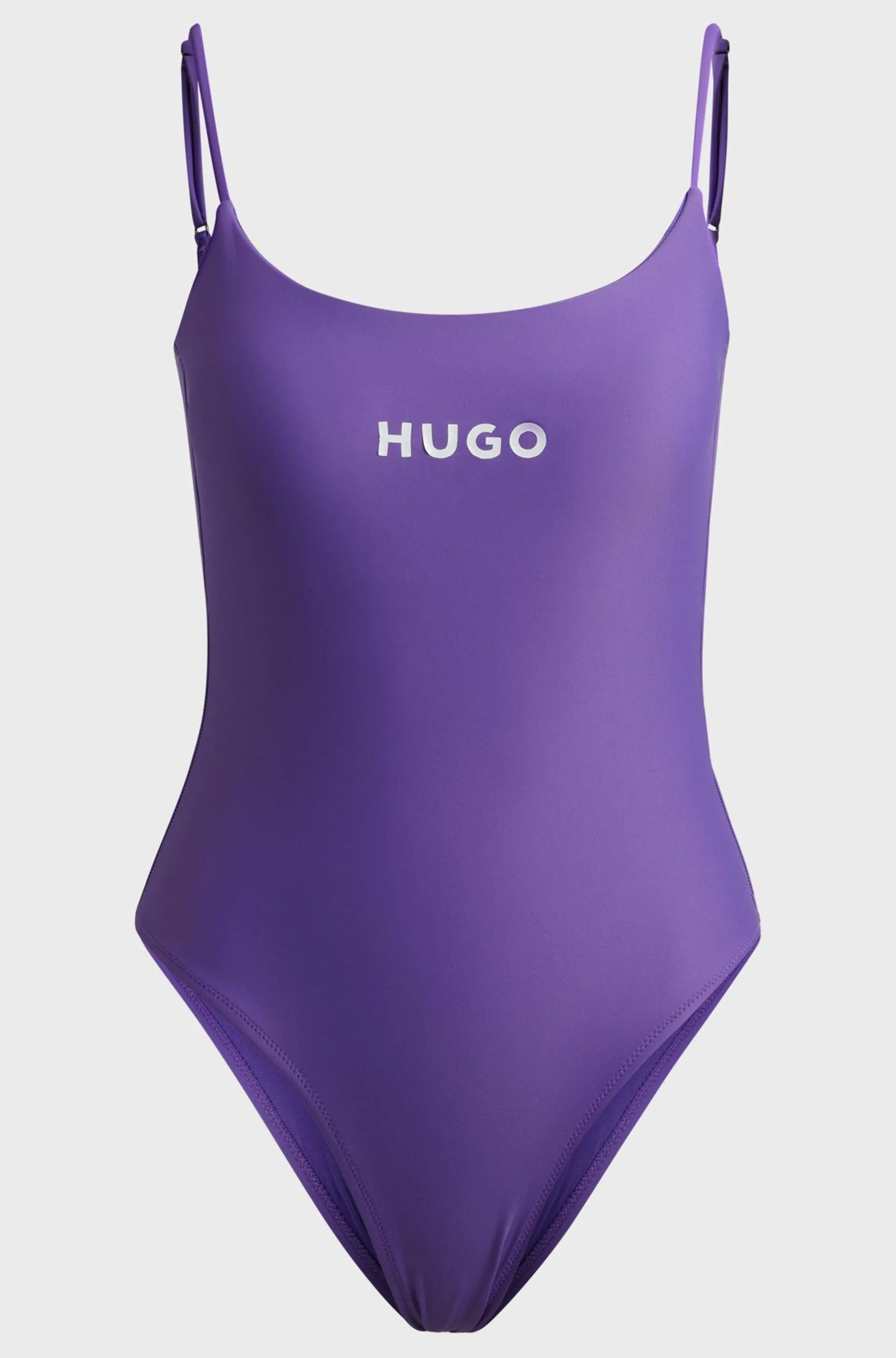 Quick-dry swimsuit with contrast logo