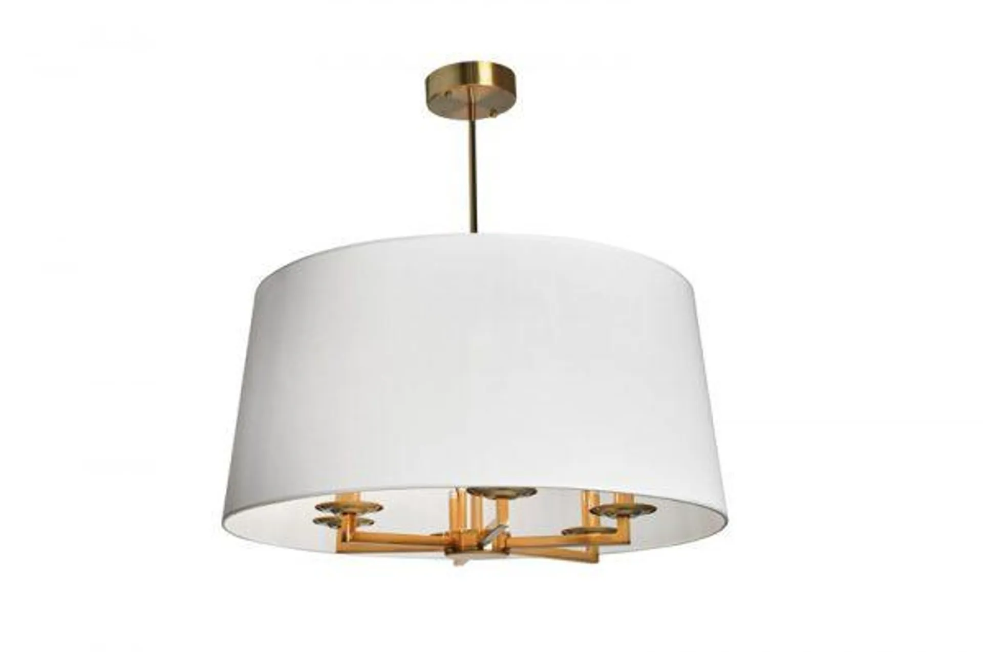 Taklampe Aruba D75cm 6armer gull hvit skjerm