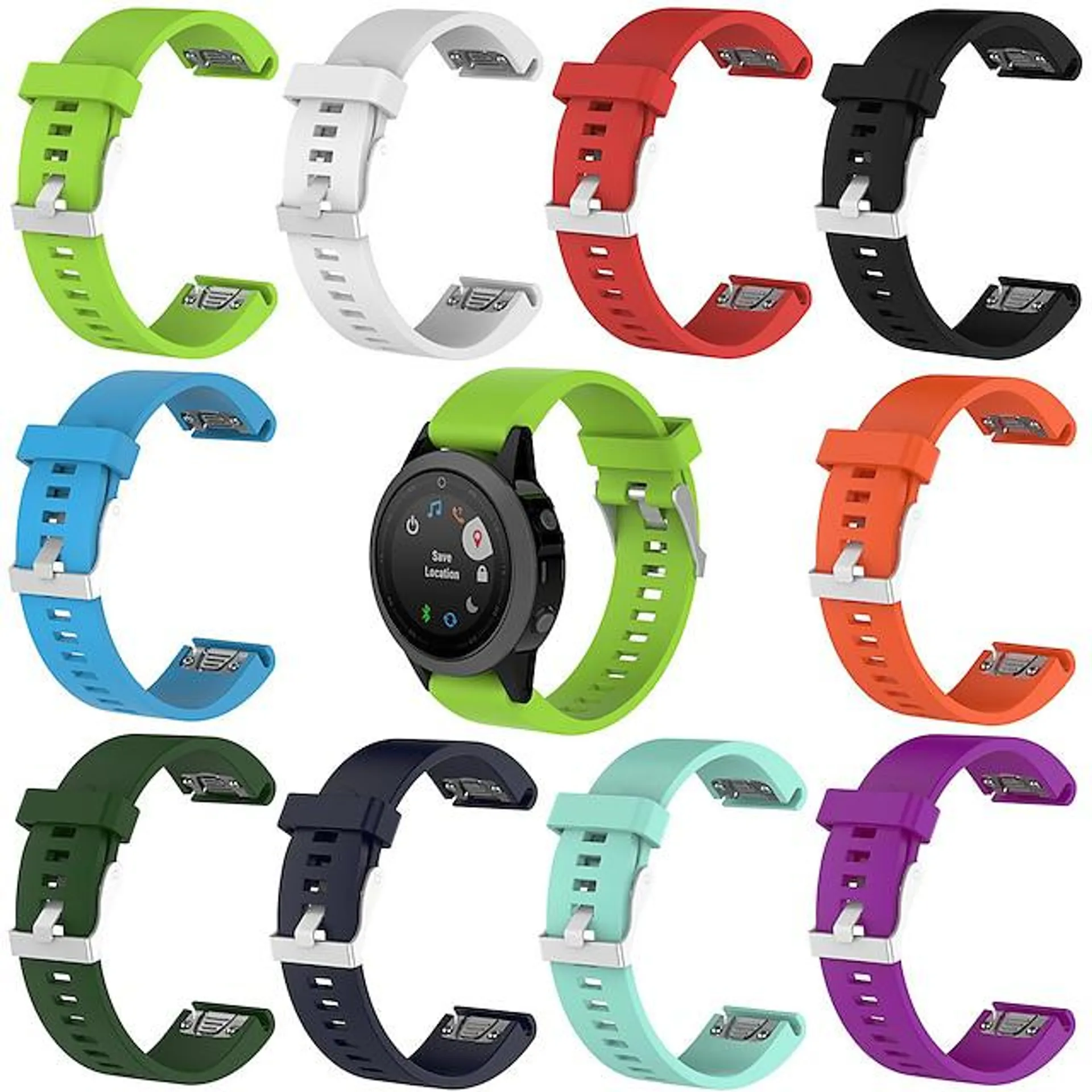 1 pcs Reim til Smartklokke til Garmin Fenix 7S Sapphire Solar / 6S Pro / 5S Plus Descent Mk2S Instinct 2S / 2S Solar 20mm Silikon Smartklokke Stropp Justerbar Elastisk Quick Fit Sportsrem Erstatning