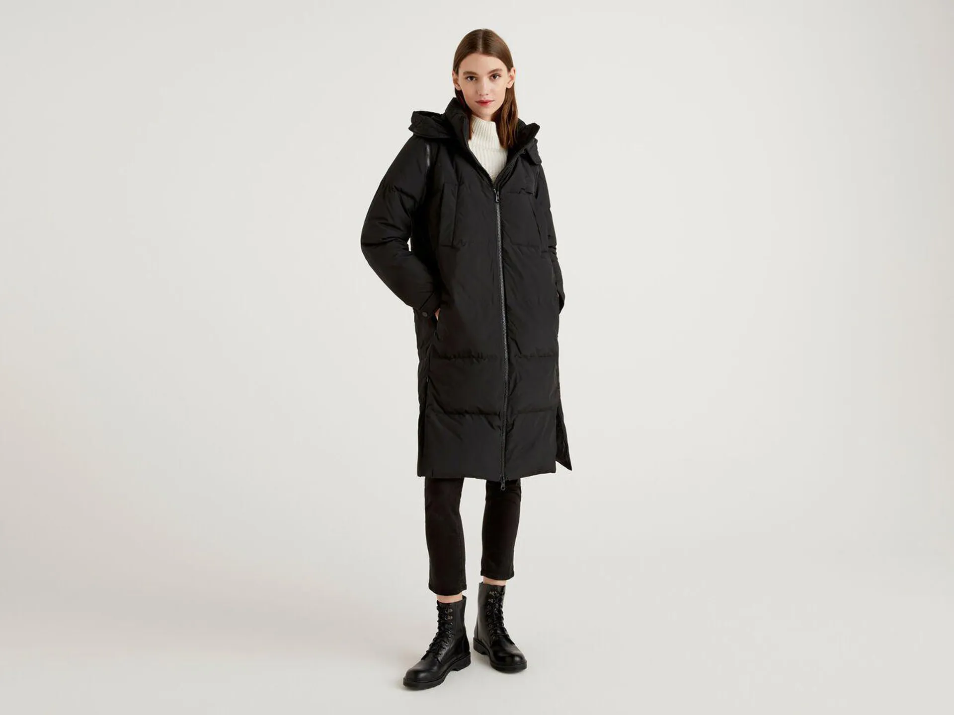 Benetton With Removable Sleeves Dunjakker Dame Svarte | Norge-3479625