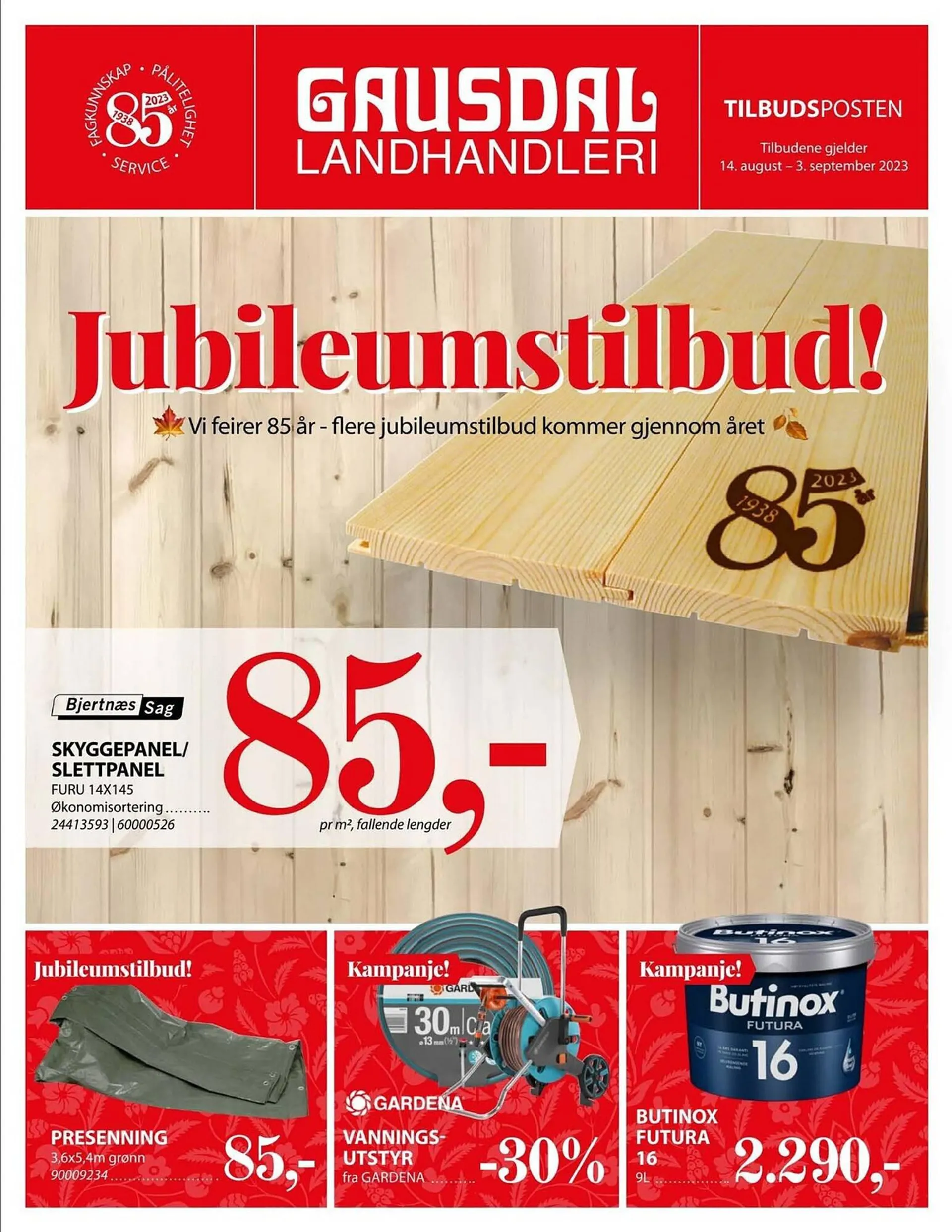 Gausdal Landhandleri Kundeavis fra 14. august til 3. september 2023 - kundeavisside 1