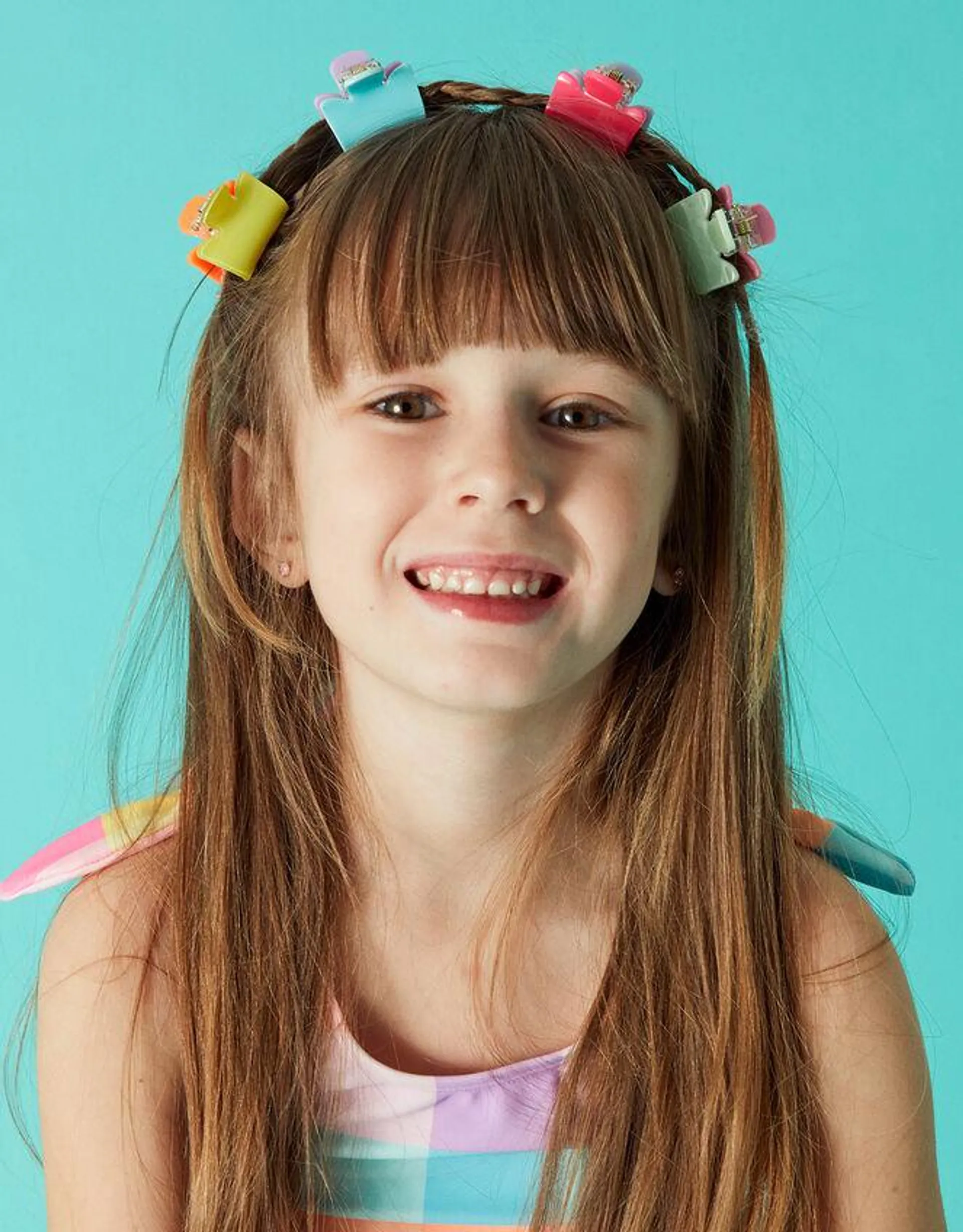 Kids Colourblock Mini Claw Clips 4 Pack