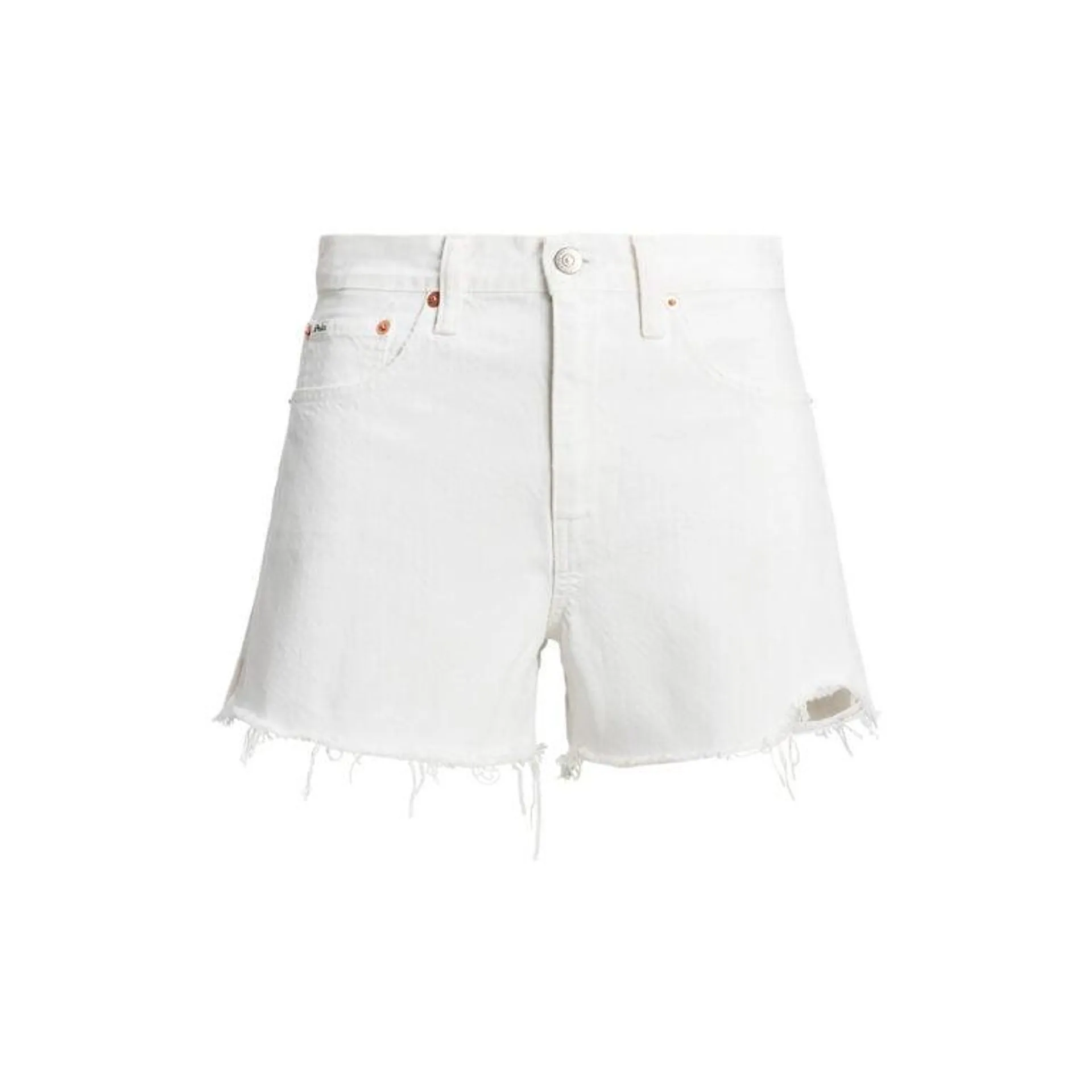 Cutoff Denim Short – Hvit