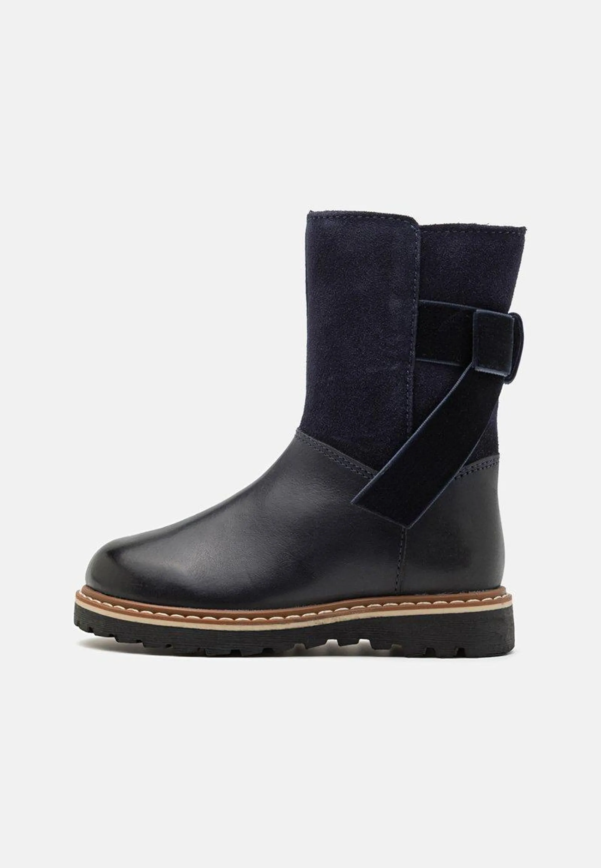 LEATHER - Winter boots - dark blue