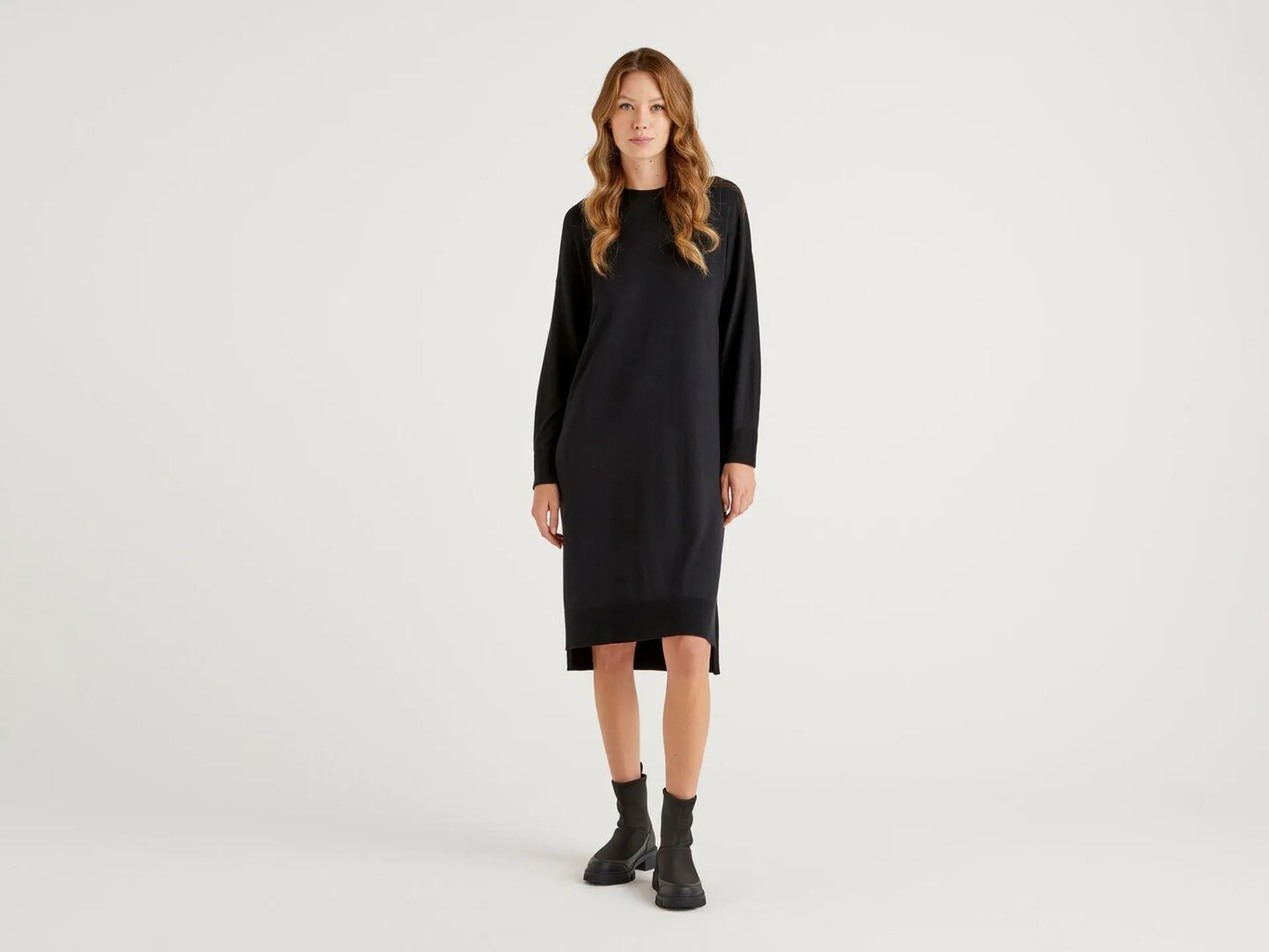 Benetton Midi Kjoler Dame Svarte | Norge-1672590