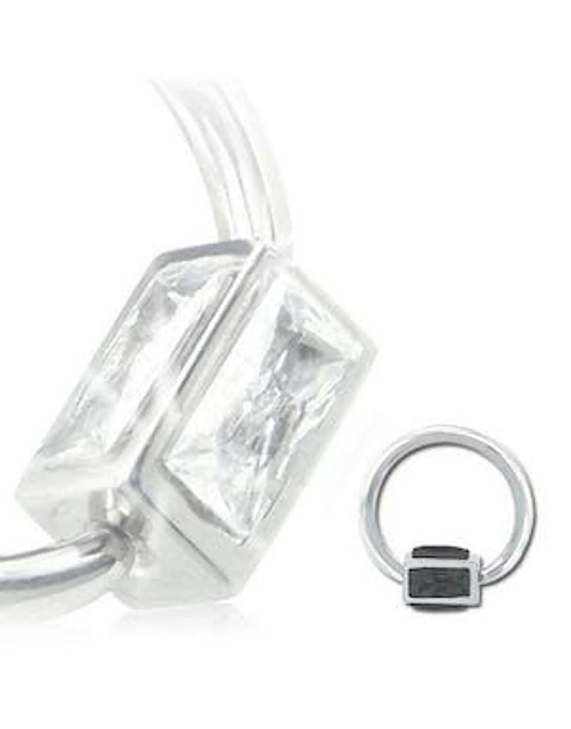 BCR Piercing med Firkantet Svart Sten - 1.2 mm x 12 mm