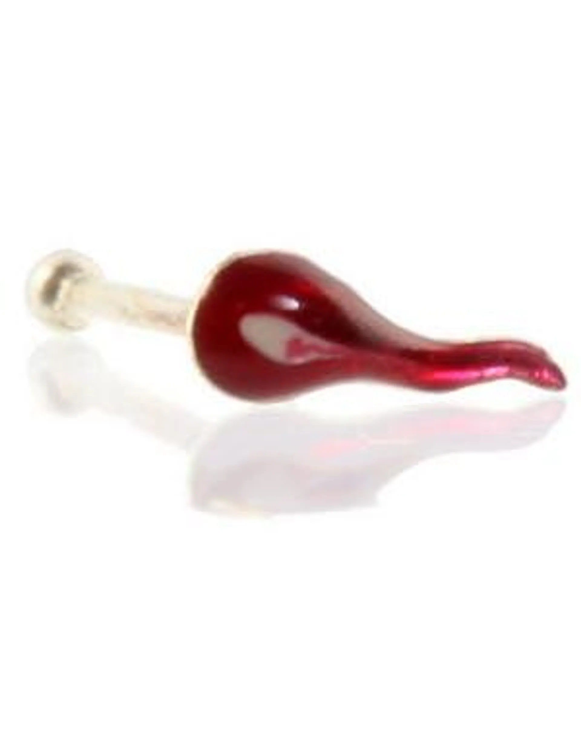 Tadpole Red - Nesepiercing i Ekte Sølv 925S
