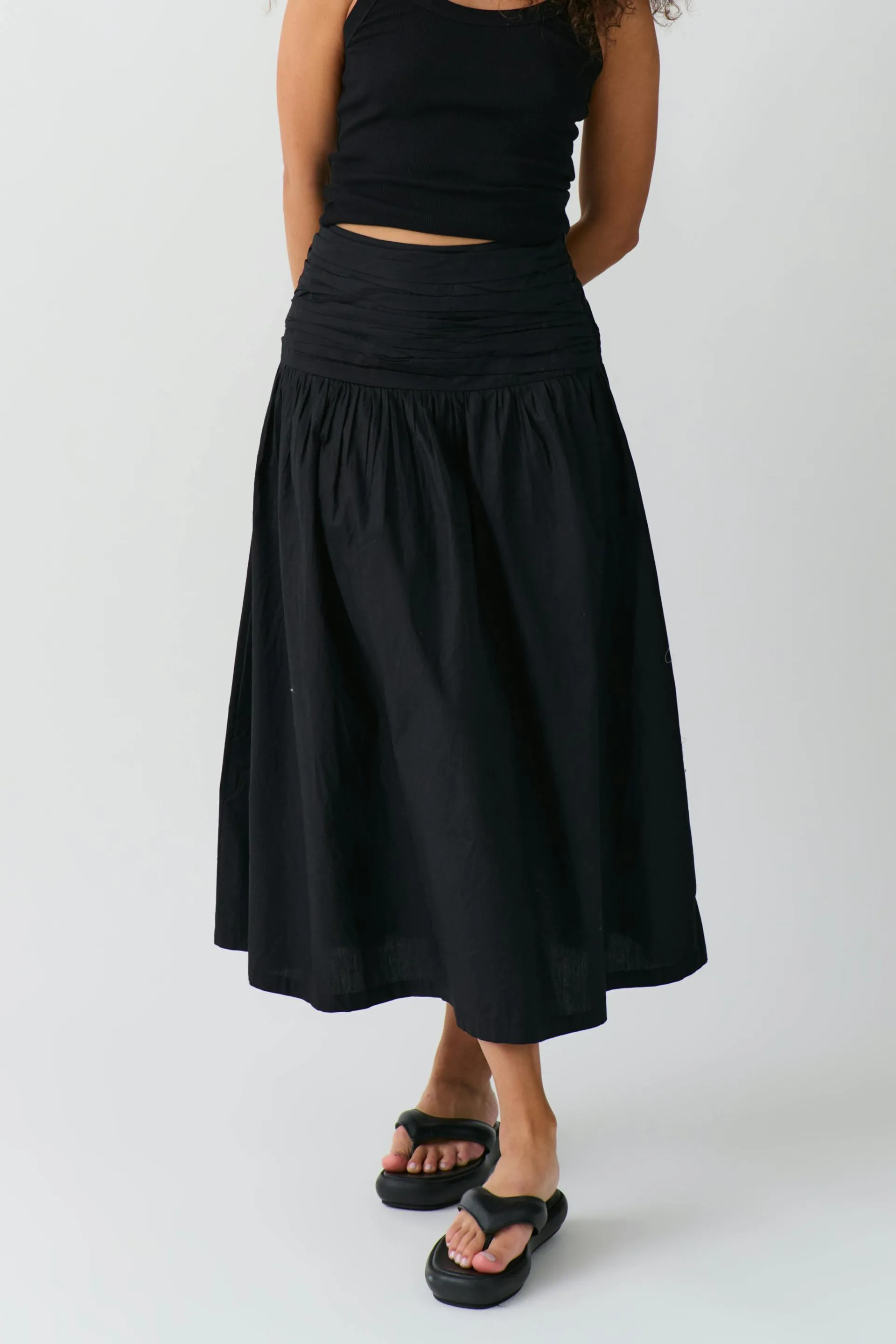 Dropped waist skirt