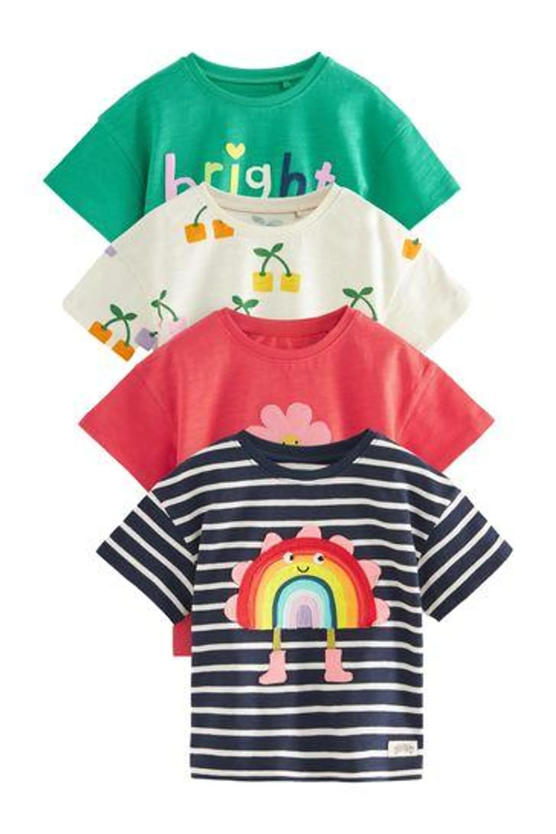 Rainbow 4 Pack Short Sleeve T-Shirts (3mths-7yrs)