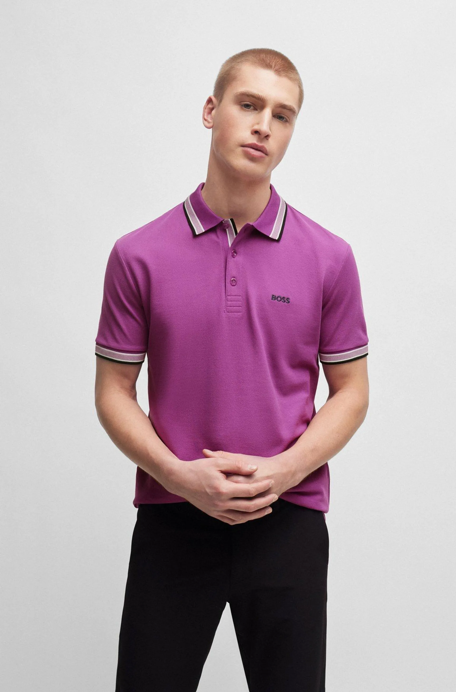 Cotton-piqué Paddy polo shirt with contrast logo