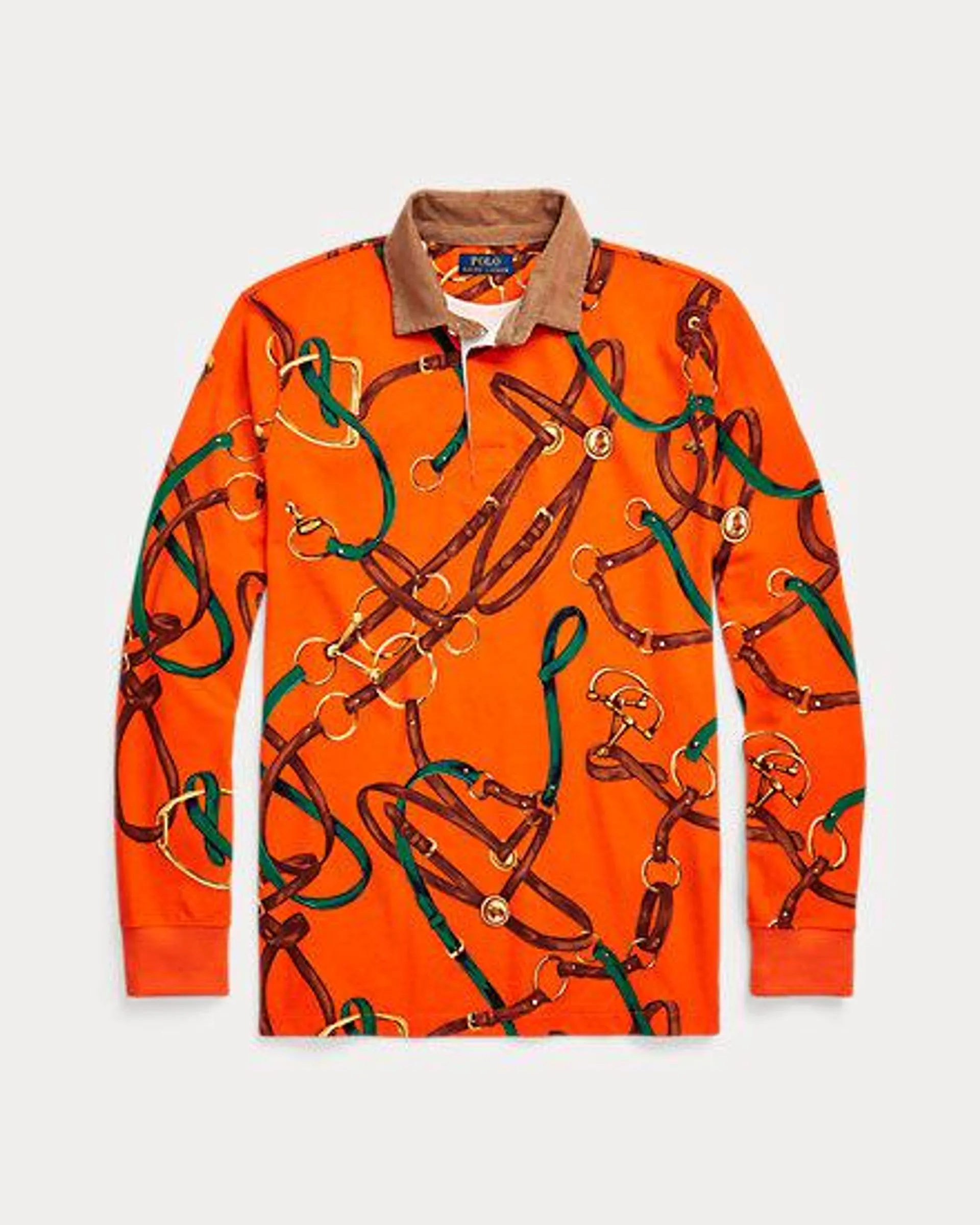 Classic Fit Bridle-Print Rugby Shirt