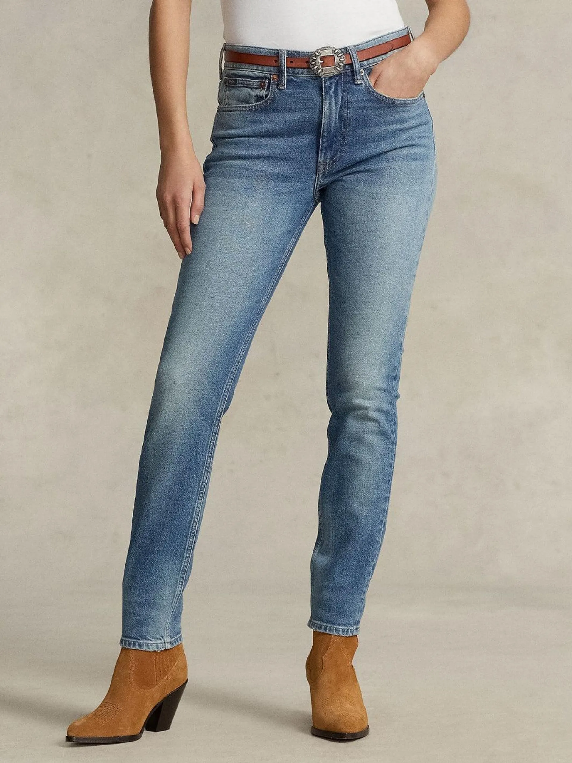 MID-RISE SKINNY JEANS Blå