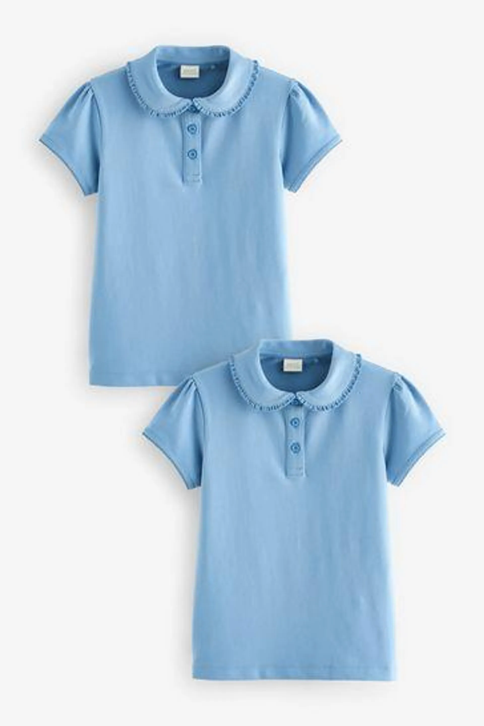 Cotton Stretch Pretty Collar Jersey Tops 2 Pack (3-16yrs)