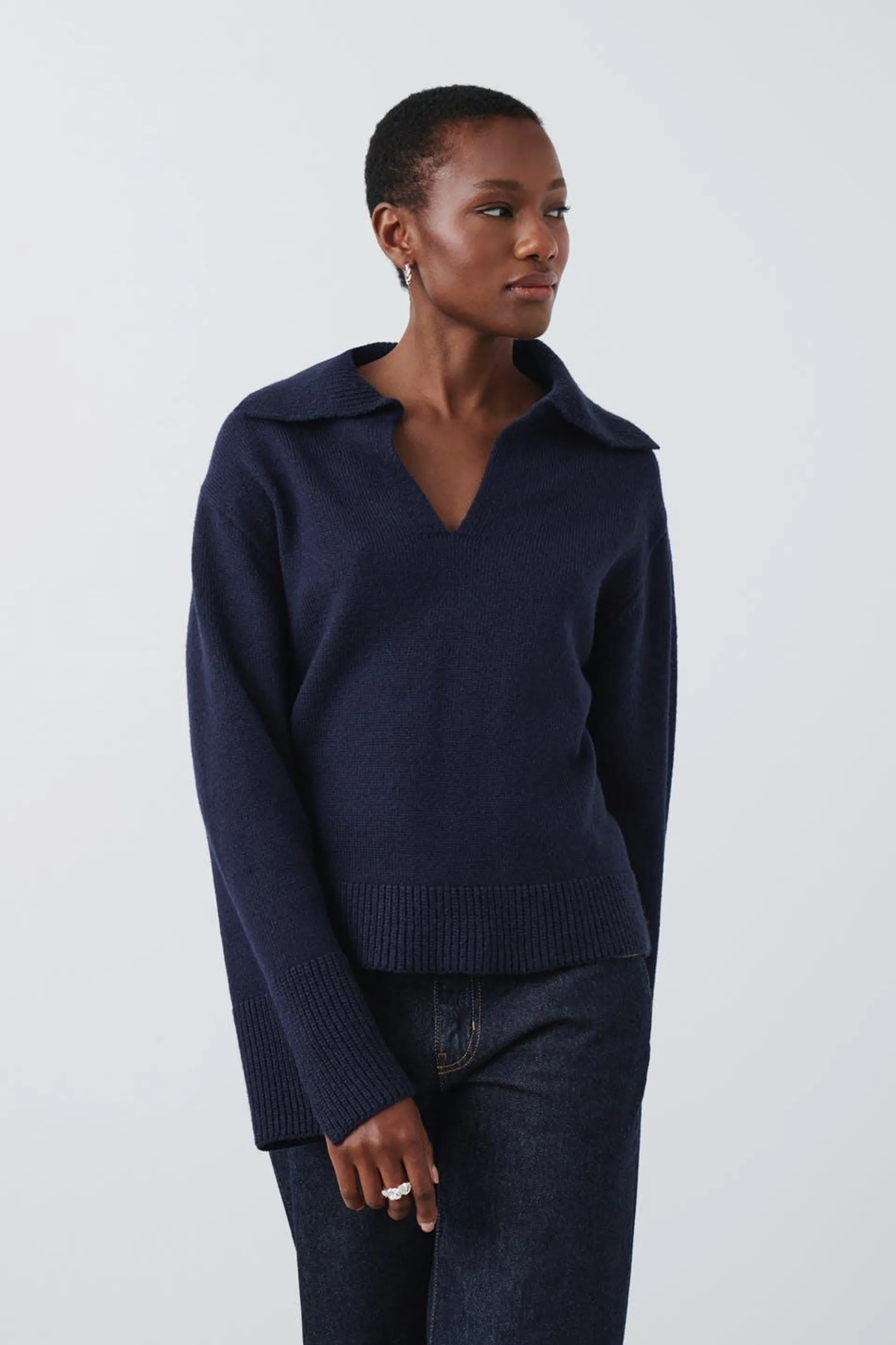V-neck knitted sweater