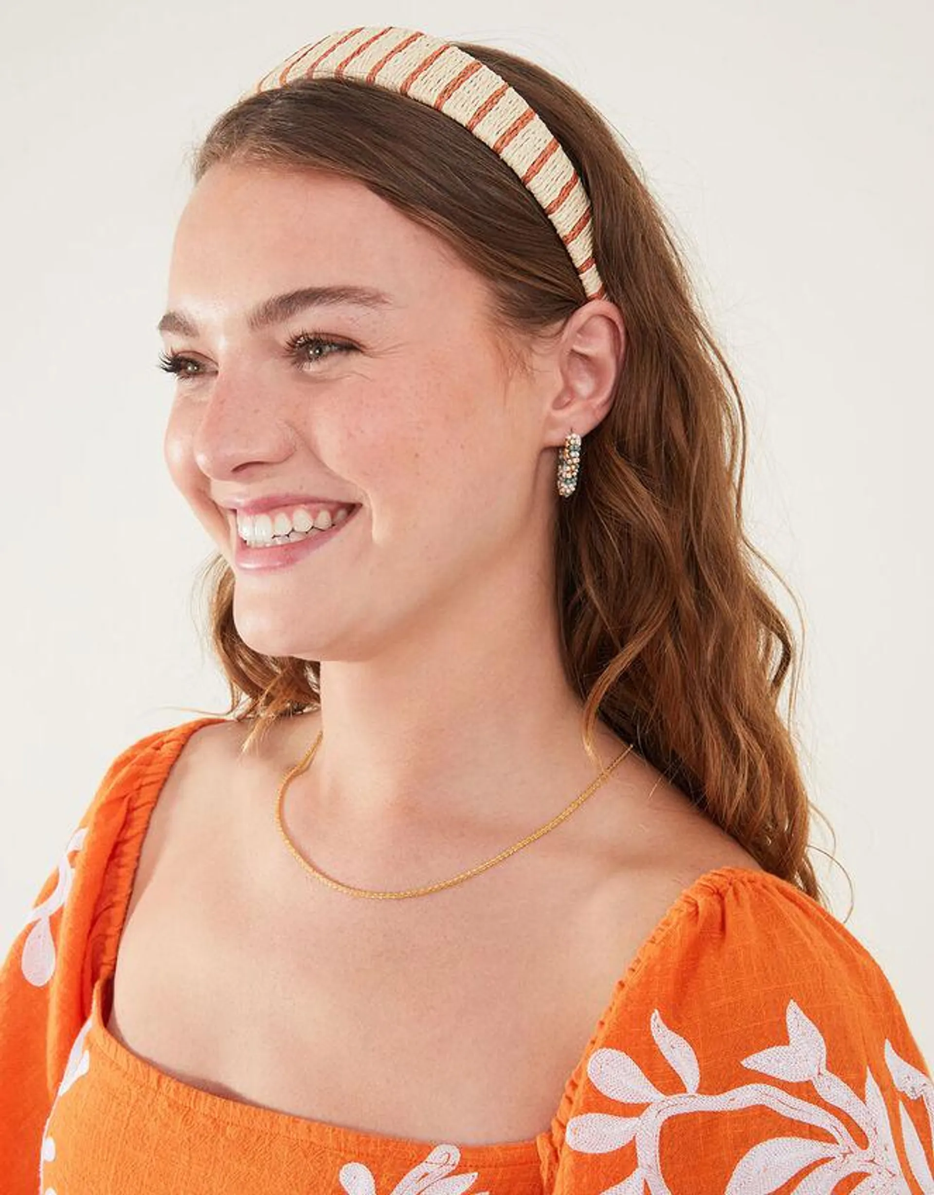 Stripe Raffia Headband