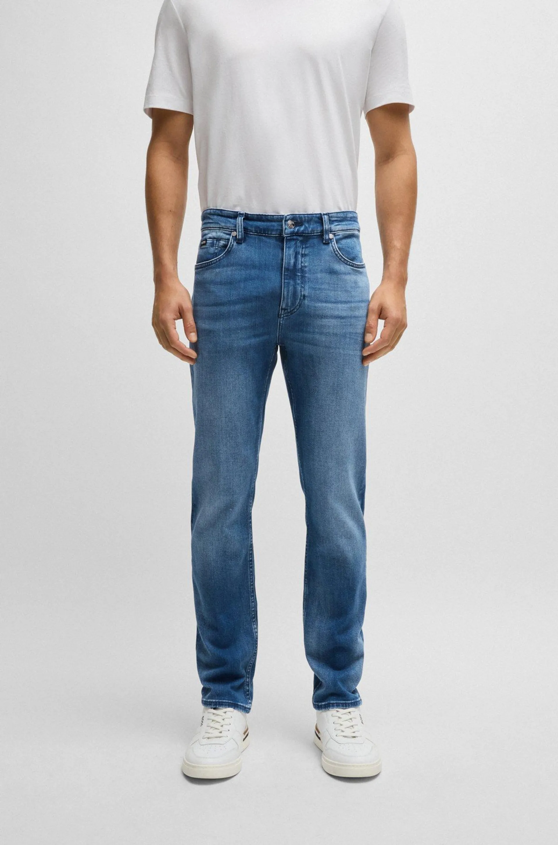 Delaware Slim-fit jeans in blue cashmere-touch denim