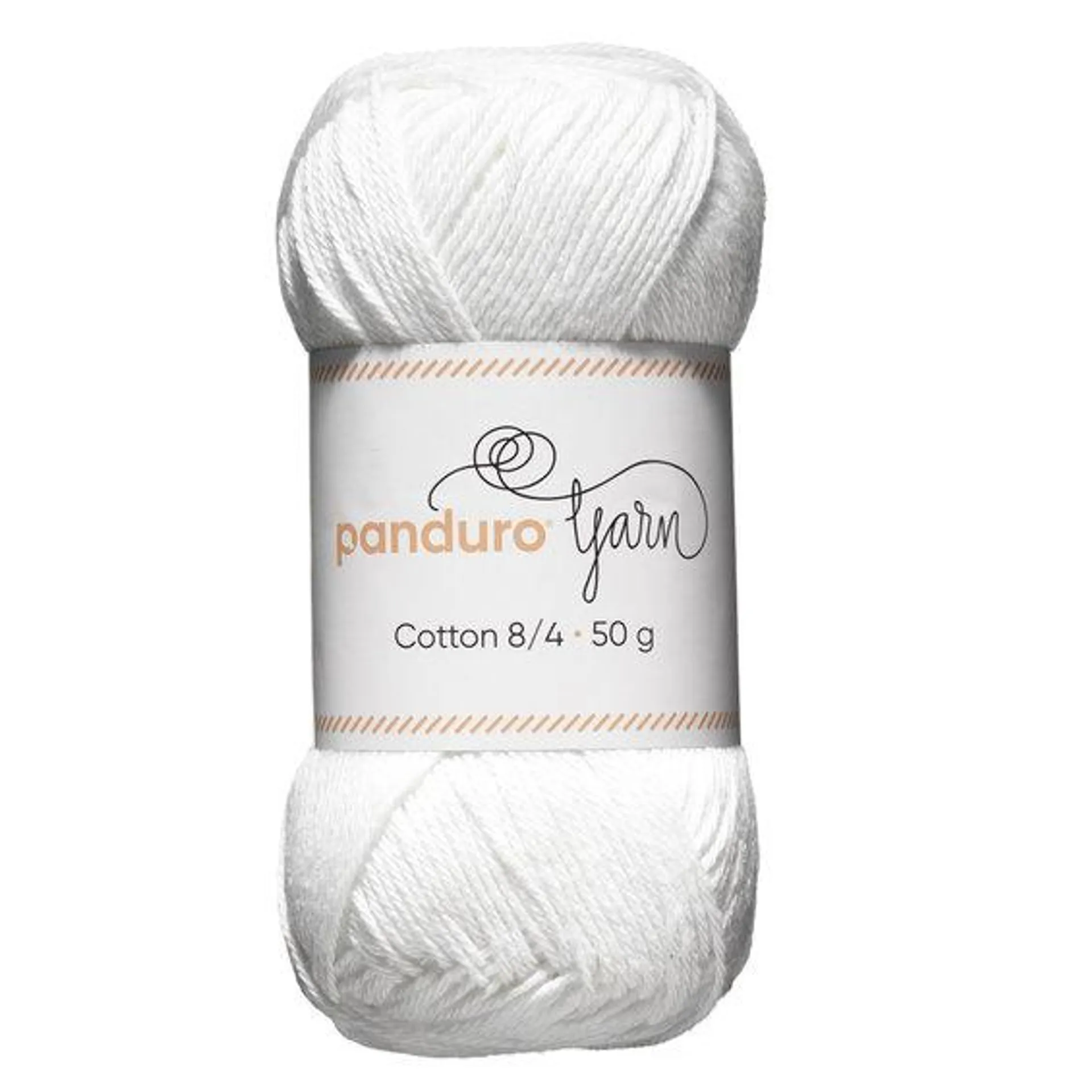 Garn Cotton 8/4 50g Hvitt