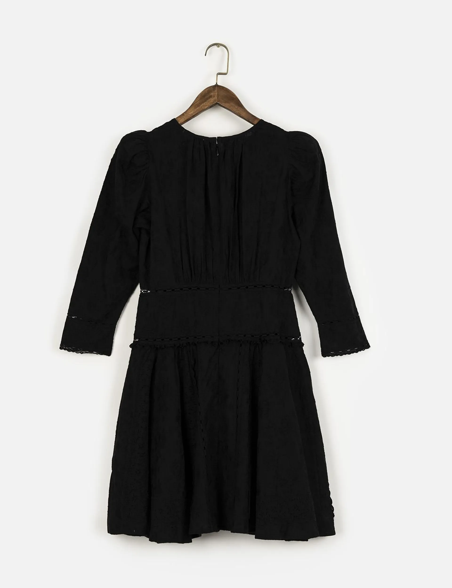 Broderie Anglaise Mini Dress Black