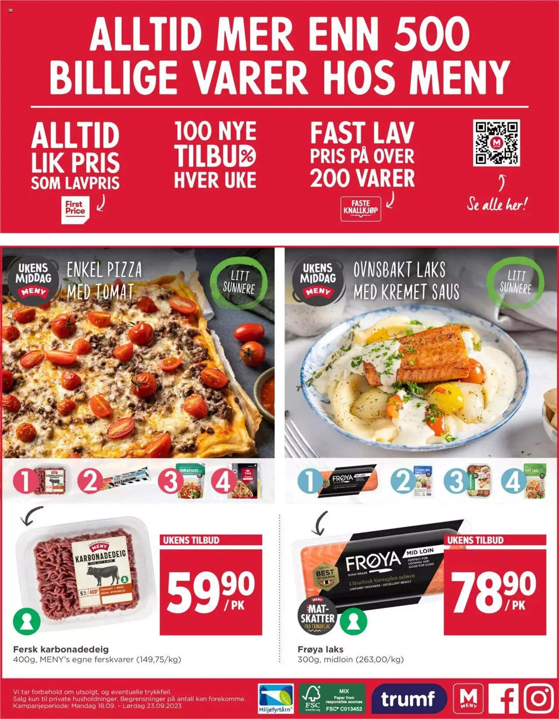 Meny kundeavis fra 18. september til 23. september 2023 - kundeavisside 8