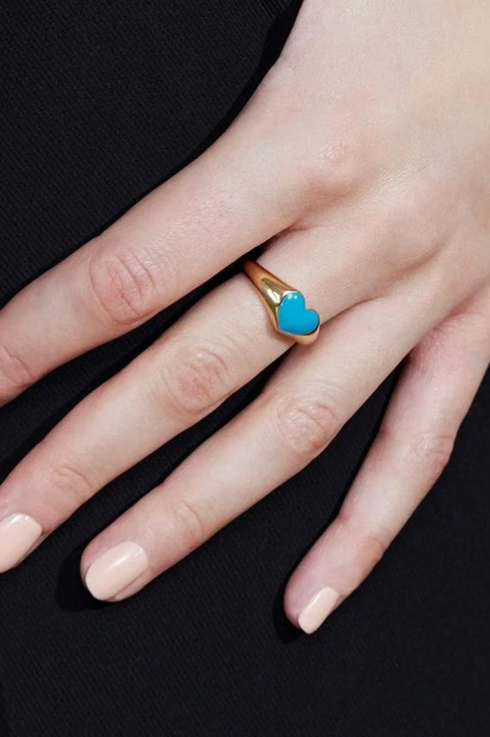 Signet Ring Heart Turqouise