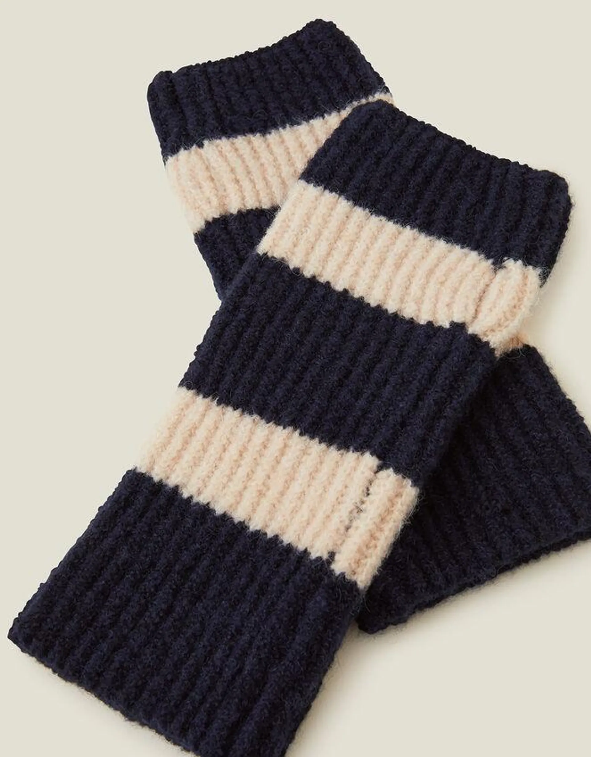 Lucy Stripe Fingerless Gloves