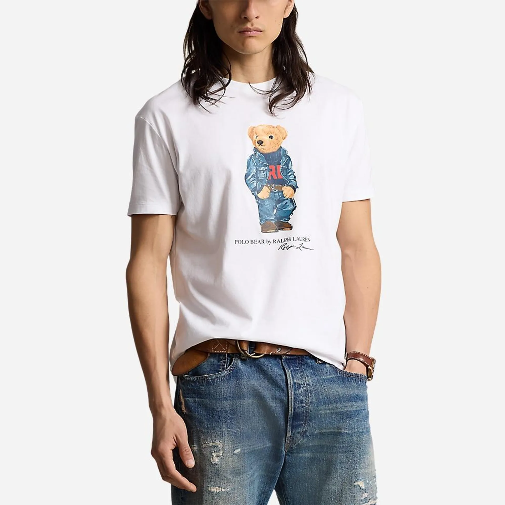 Classic Fit Polo Bear Jersey T-Shirt - White