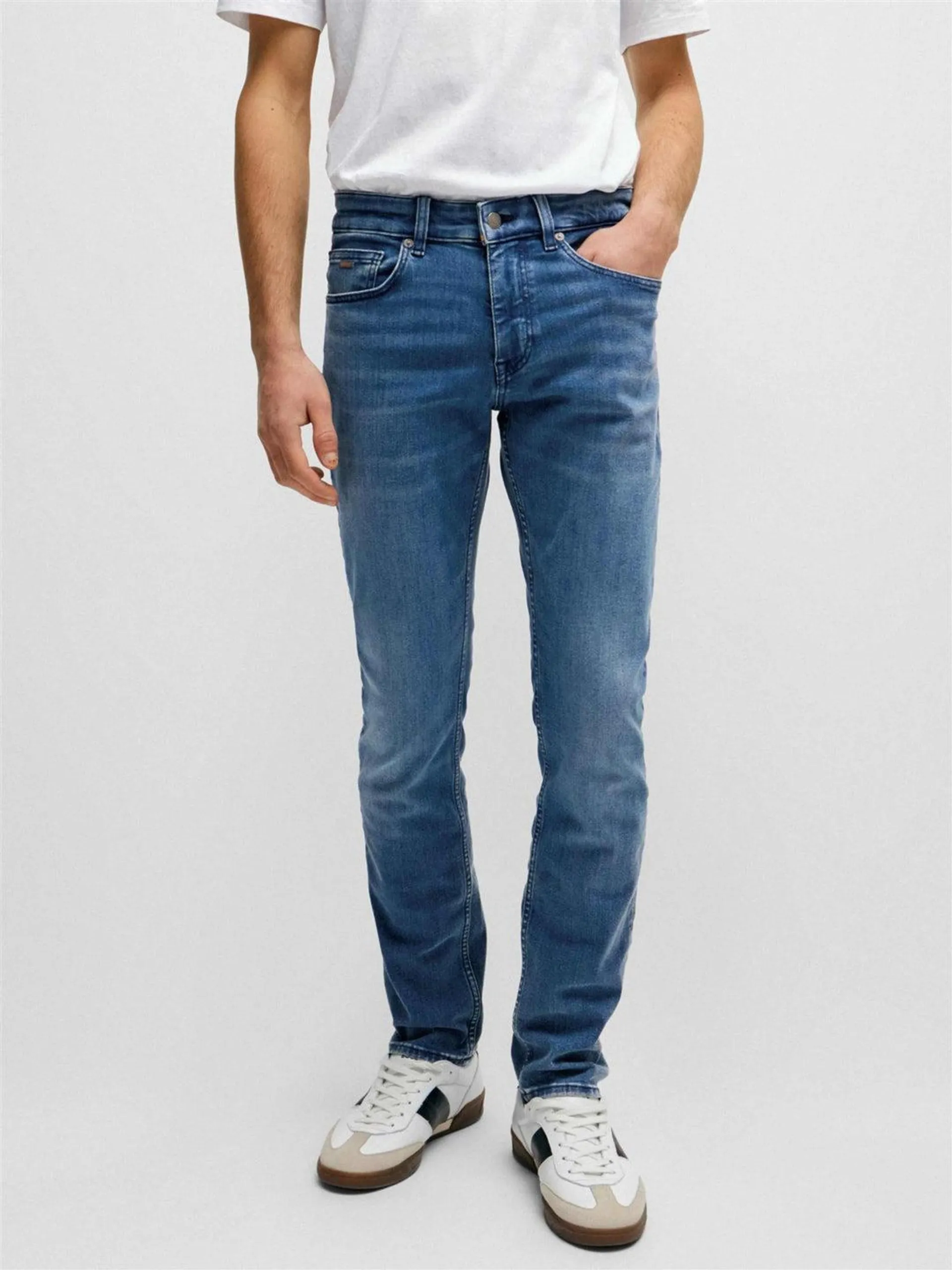 SLIM-FIT JEANS IN SUPER STRETCH DENIM Blå