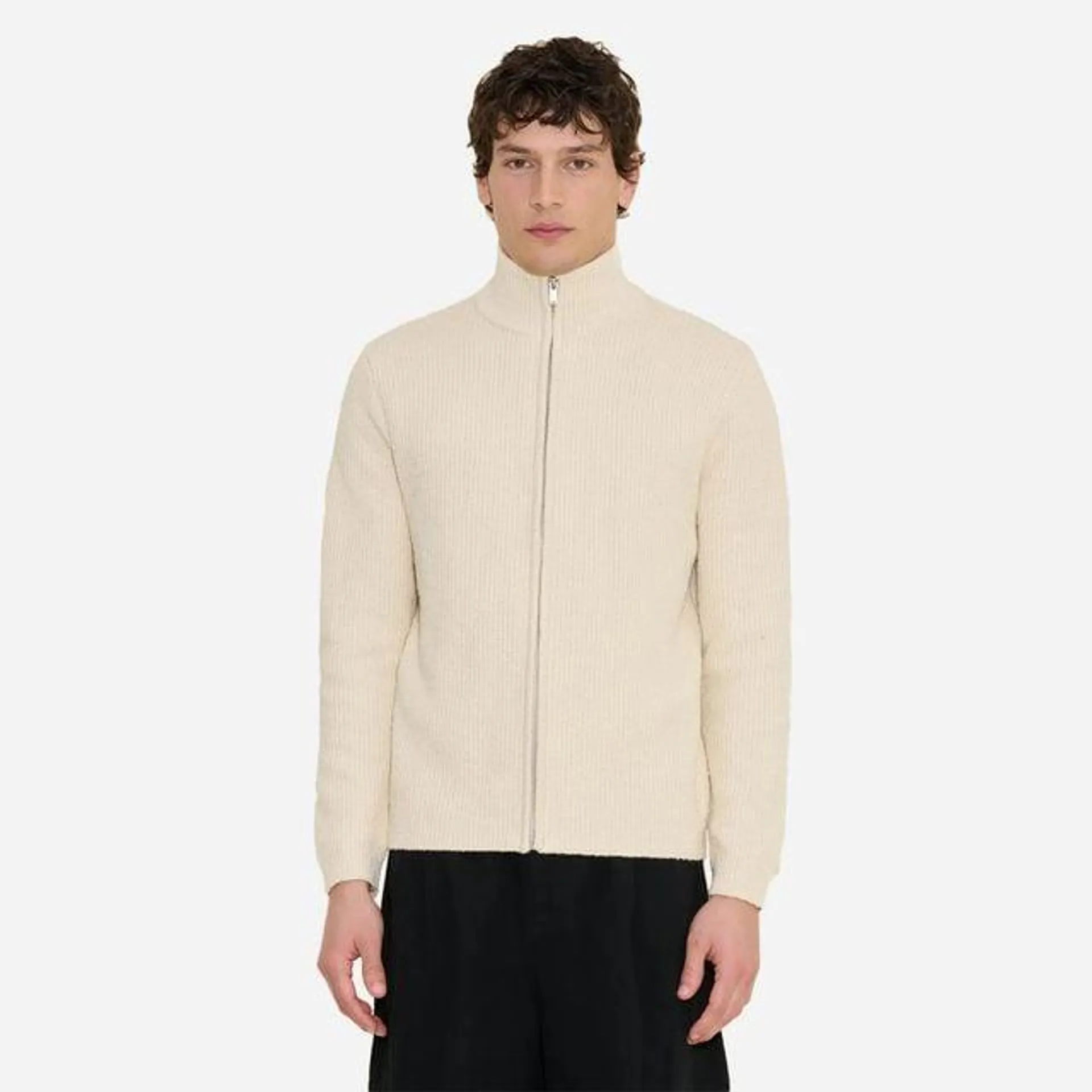 Atlantic Zip Cardigan Ecru