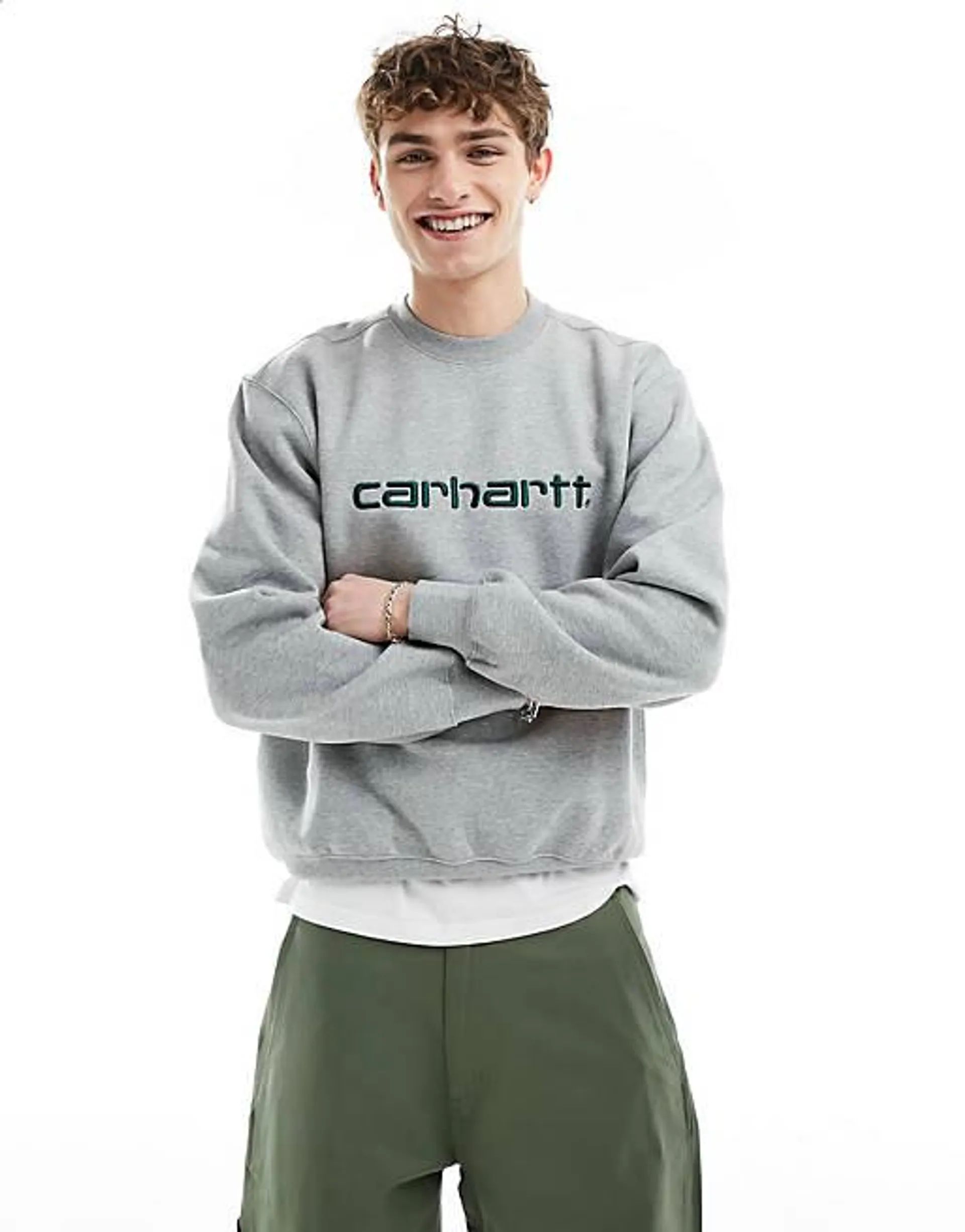 Carhartt WIP script sweatshirt in grey