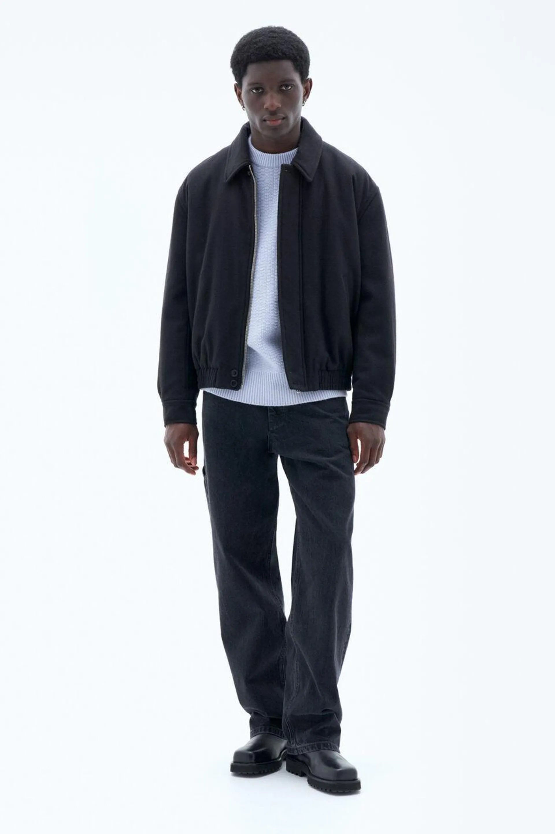 Wool Bomber Jacket Black