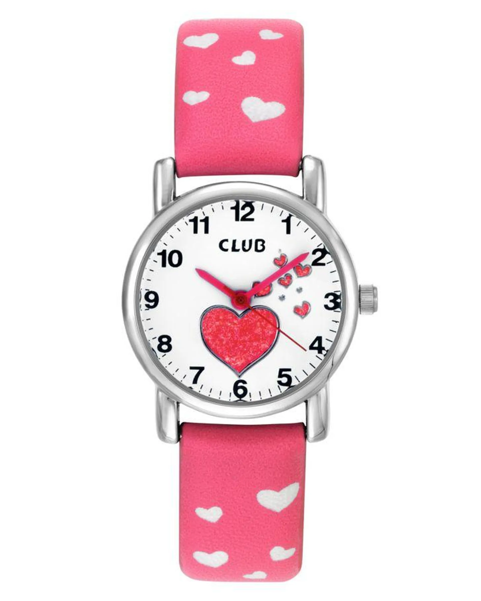 Club Barneklokke Hjerte Rosa Ø27