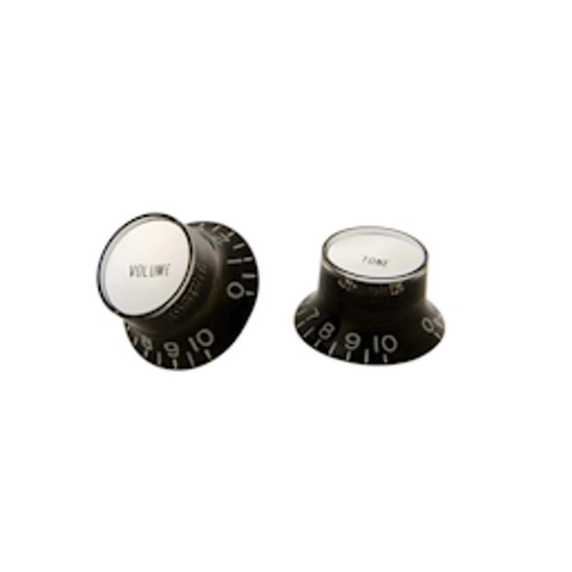 Gibson S & A Top Hat Knobs w/ Silver Metal Insert (Black) (4 pcs.)