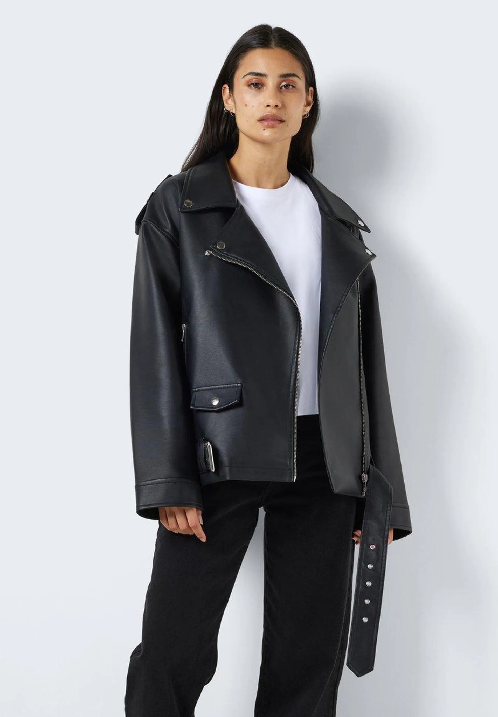 NMPAULINA OVERSIZE BIKER JACKET - Imitert skinnjakke