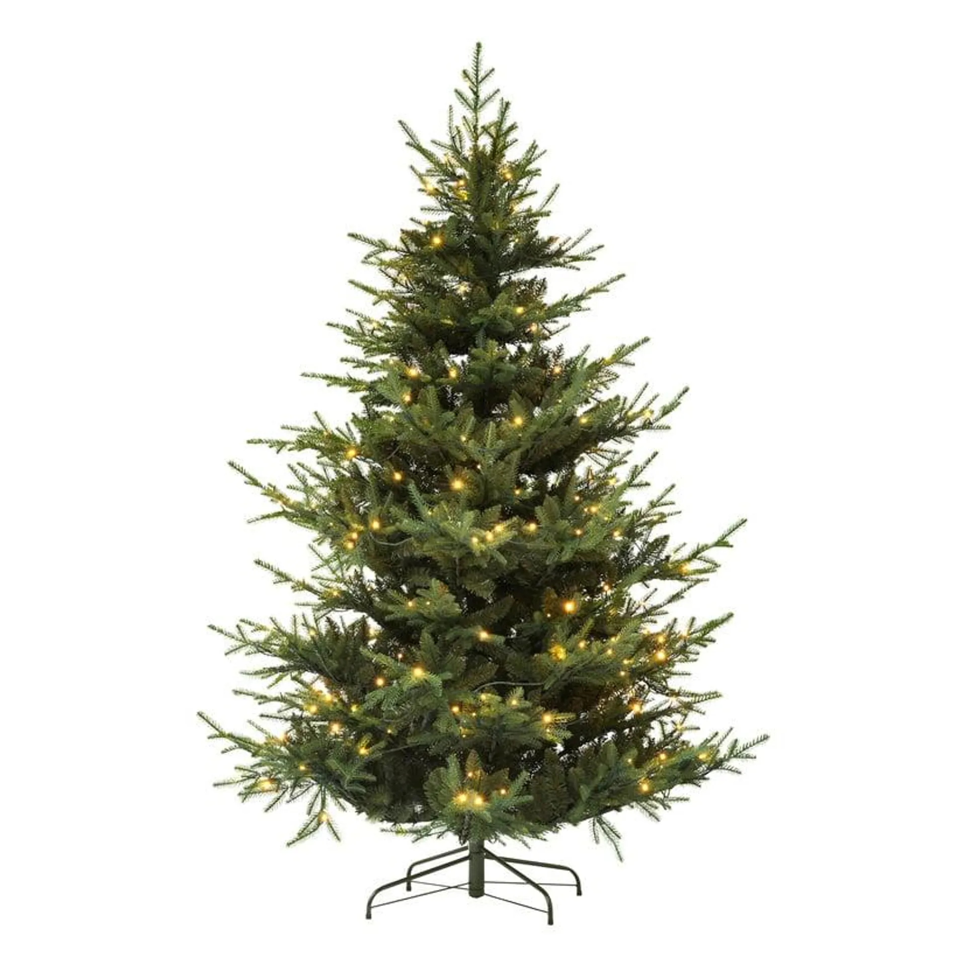 Naturtro juletre med LED-belysning 210 cm