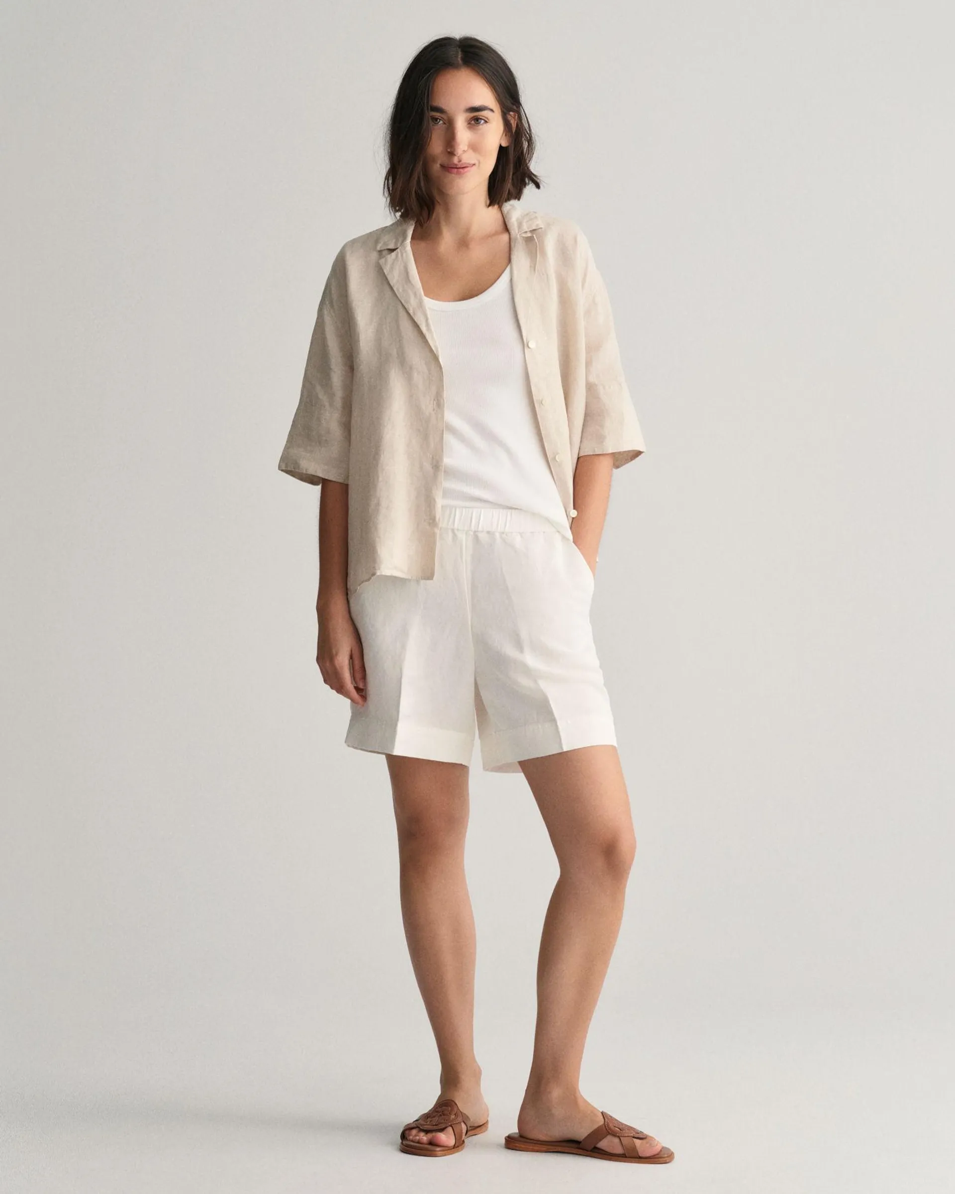 Pull-On-shorts i linblanding