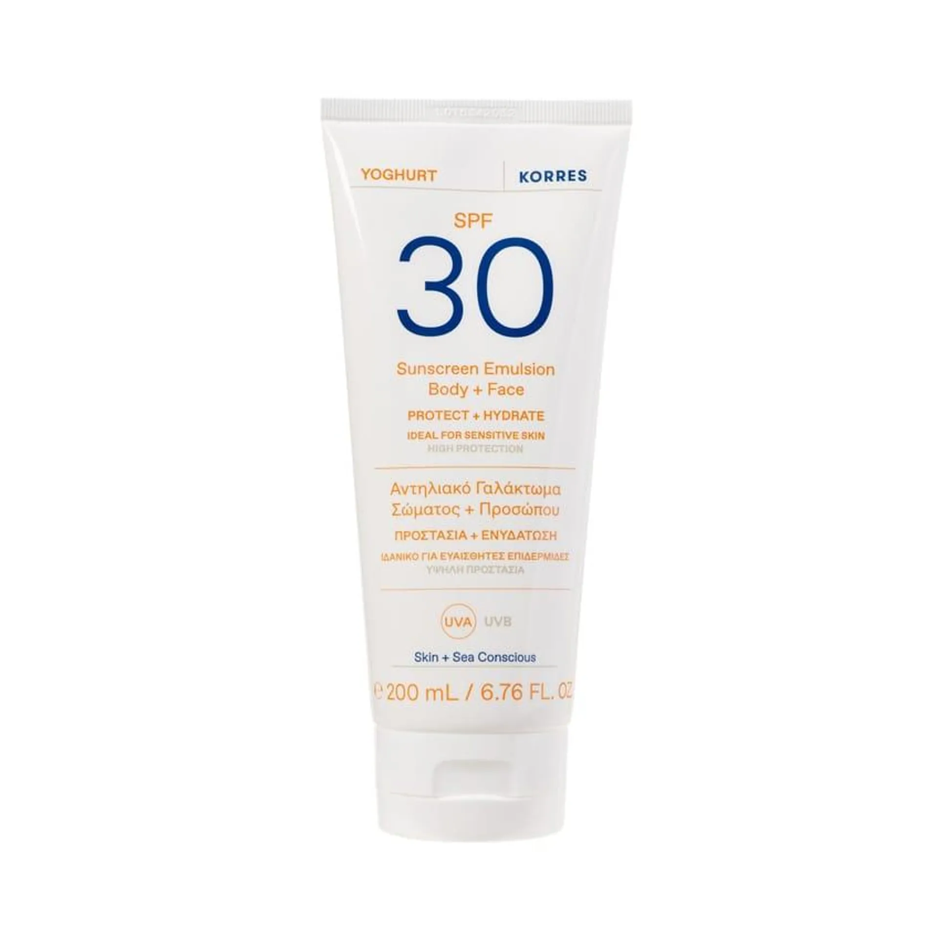 Korres Sun Yoghurt Sunscreen Emulsion Body + Face SPF30 200ml