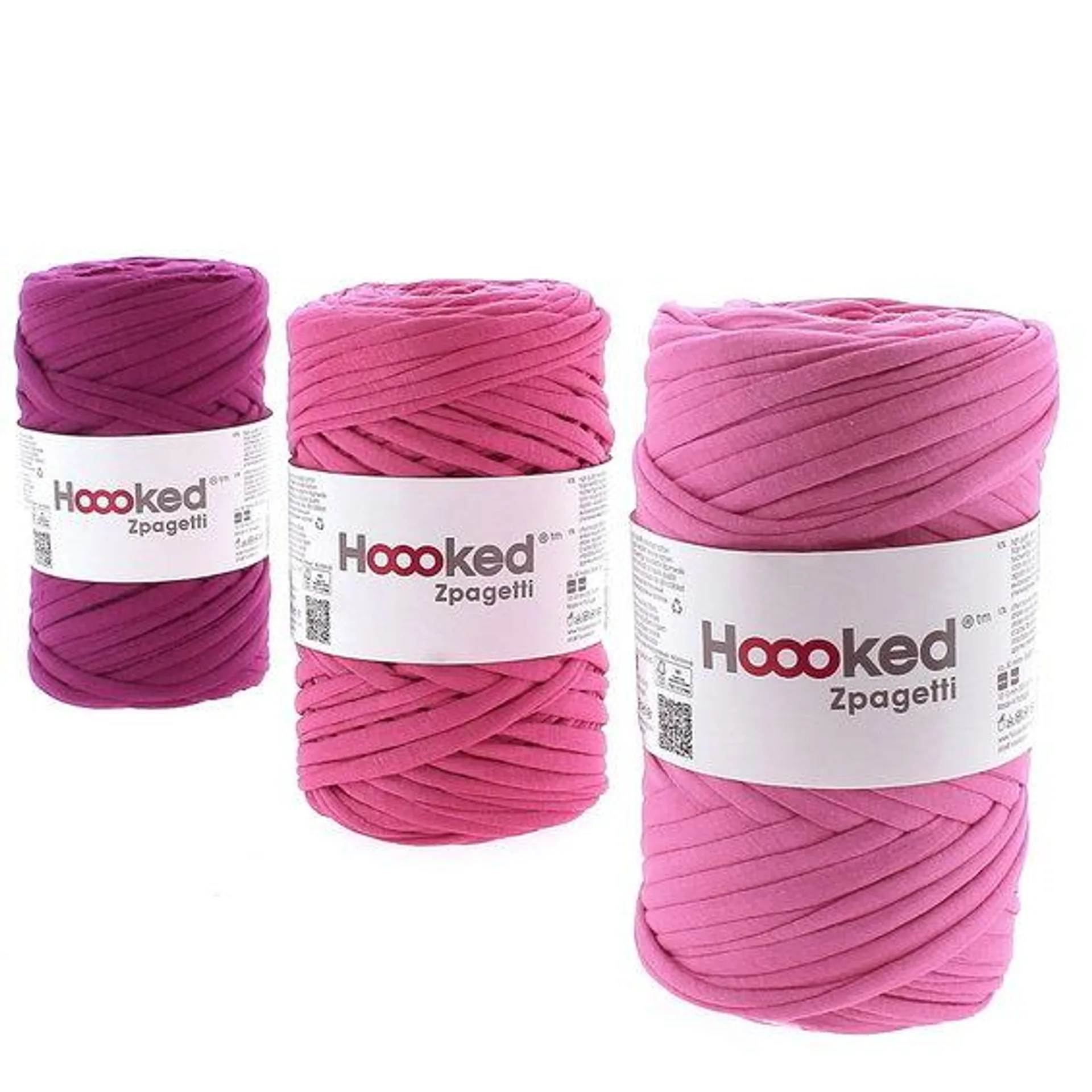 Hooked Zpagetti Medium trikotgarn 40–60 m rosa – Super Pink Shades ZP002-4