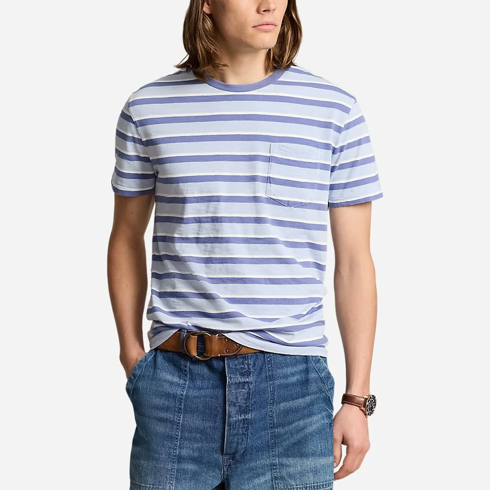 Standard Fit Striped Jersey T-Shirt - Estate Blue Multi