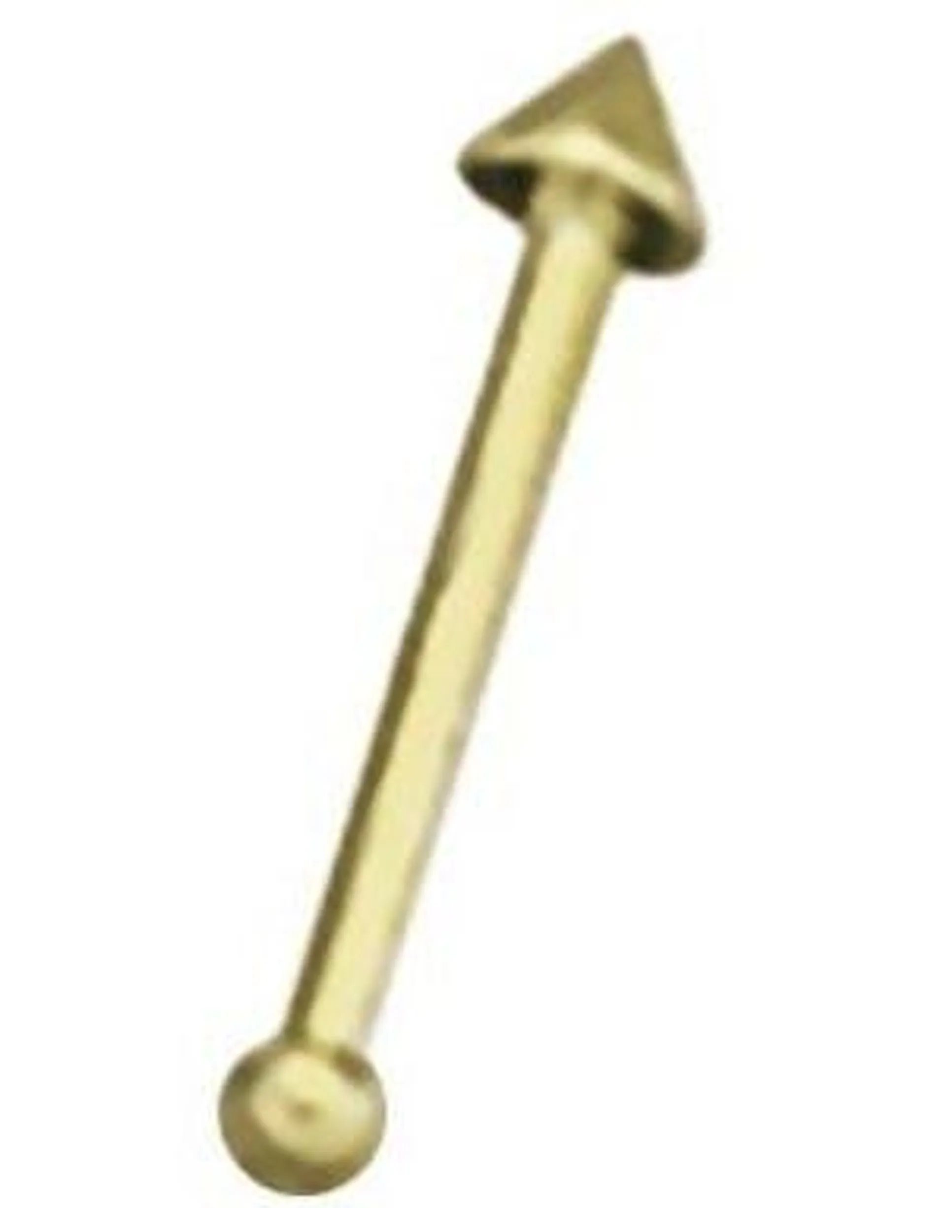 Rett Gullfarget Nesepiercing med Spike Kule