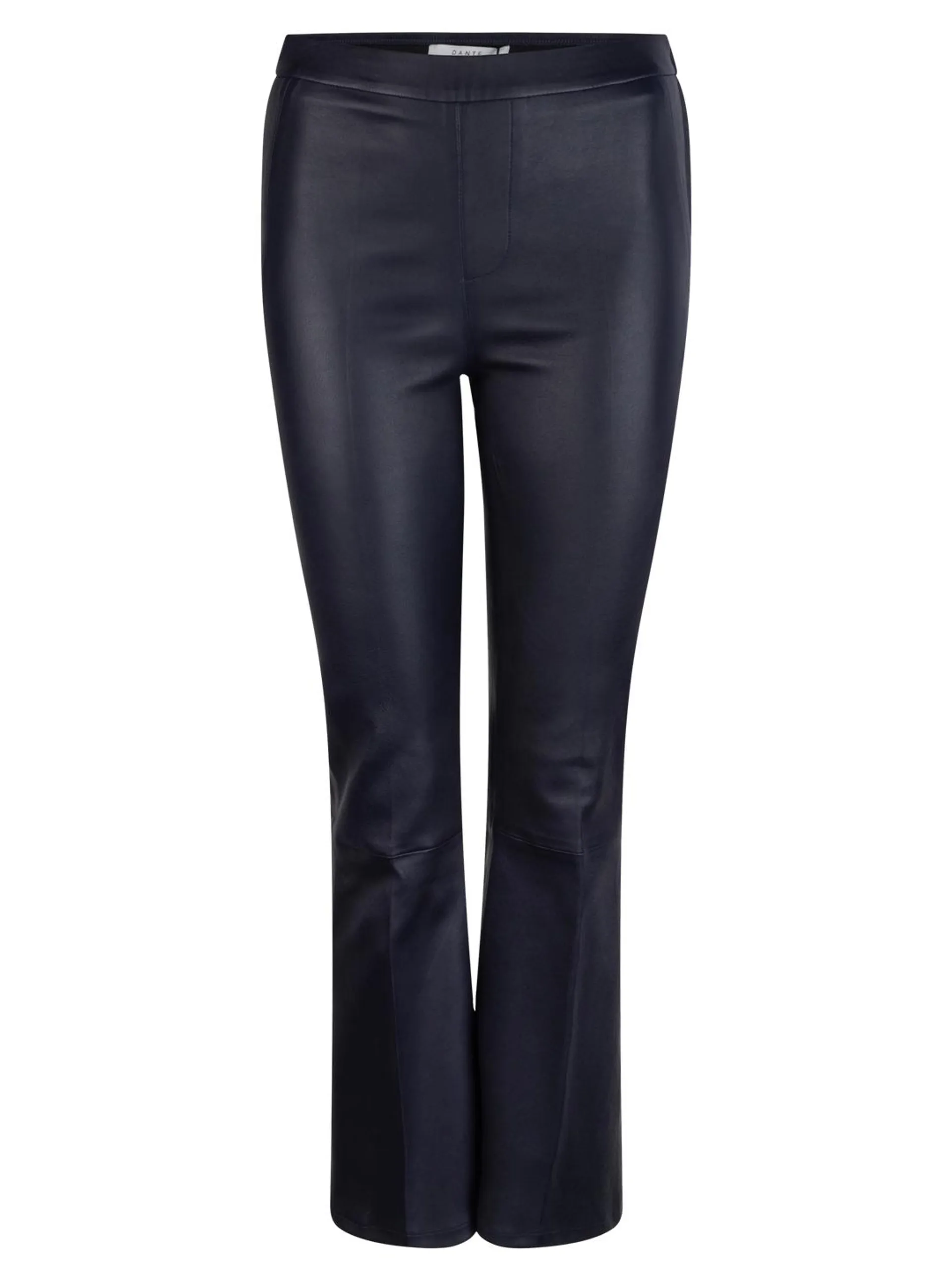 TYSON CROP FLARE LEATHER PANTS Marine